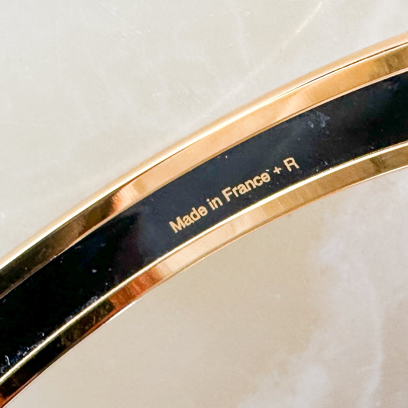 Hermes Red Enamel Bracelet in Gold Plated Metal RRP £315 | Authentic Preloved FINAL SALE