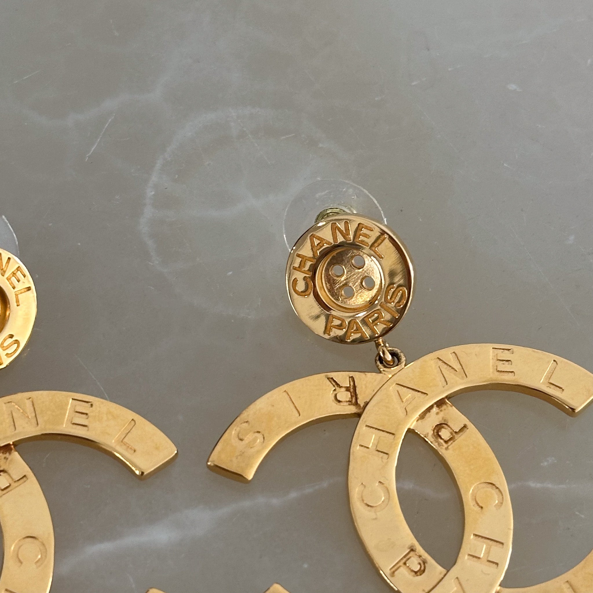 Chanel CC Logo Earrings in Gold | Authentic Preloved FINAL SALE