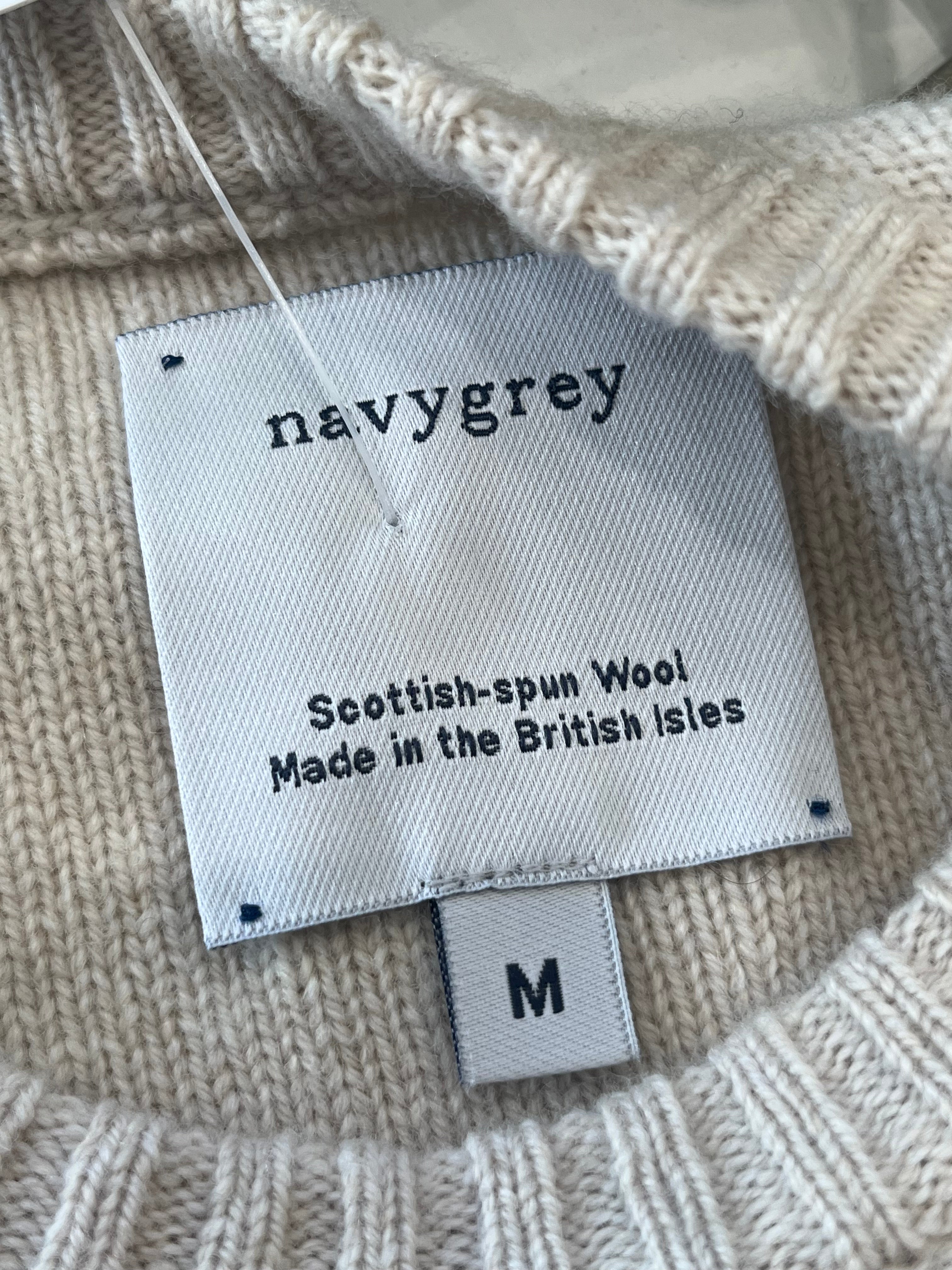 Navy Grey Lambwool Jumper (RRP £300) | Authentic Preloved