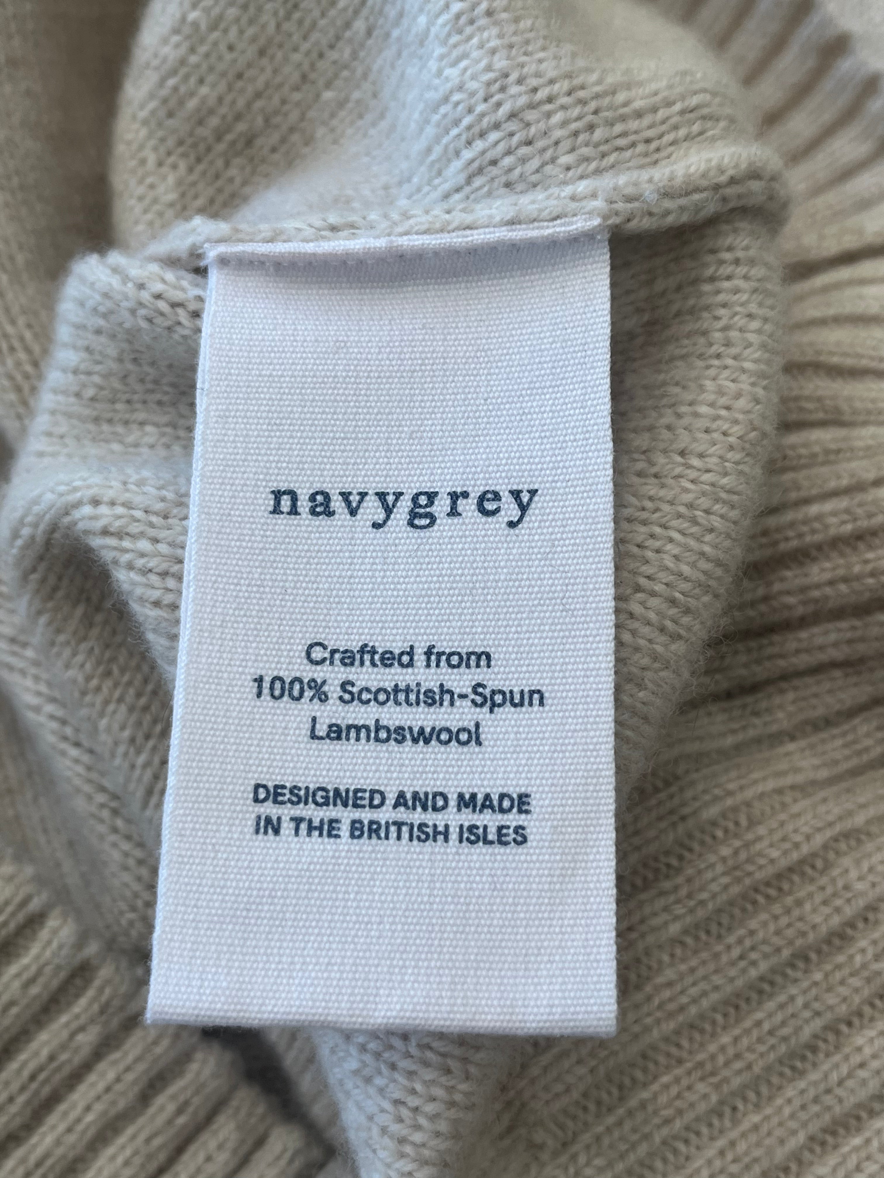 Navy Grey Lambwool Jumper (RRP £300) | Authentic Preloved