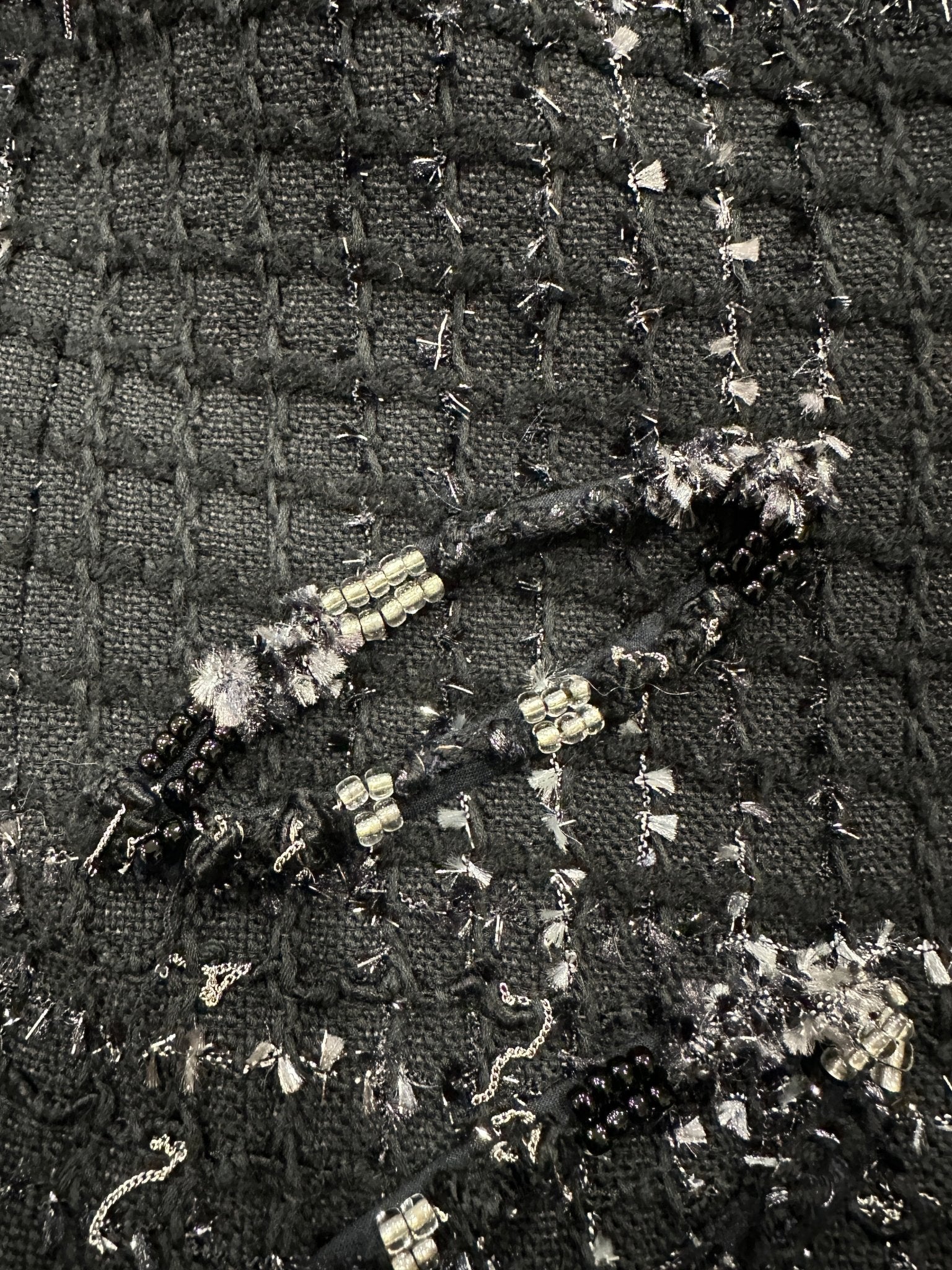Chanel Black and Silver Boucle Jacket RRP £5.5K | Authentic Preloved - Reloved Again
