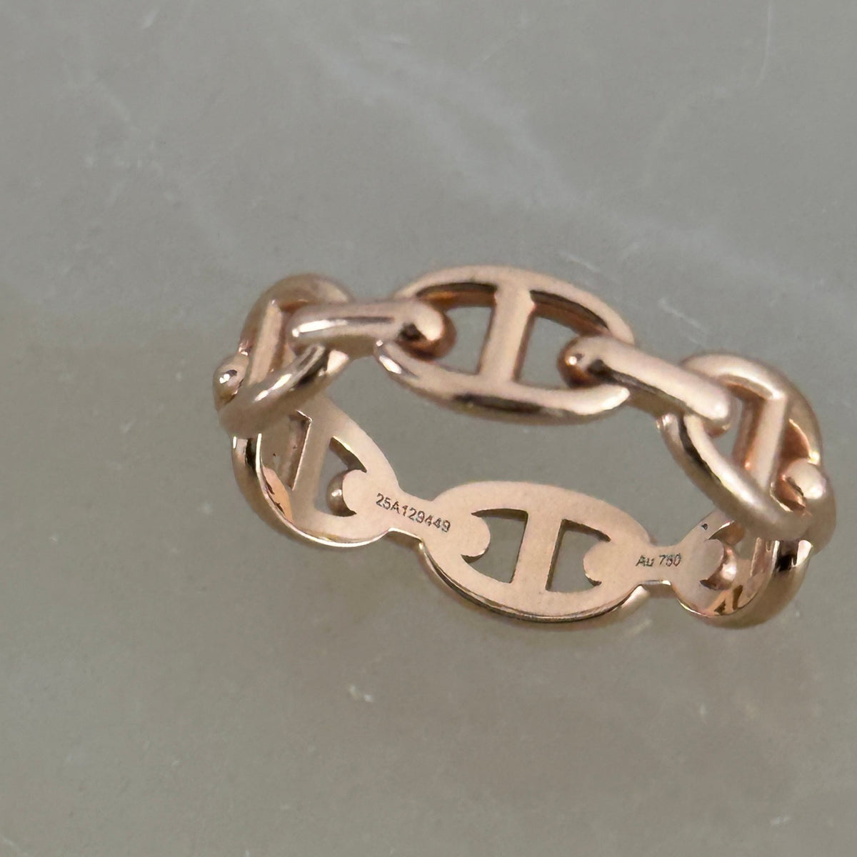 Hermès Chaîne d’Ancre Enchaînée Ring 18ct Rose Gold – Size 59 (RRP £2380) FINAL SALE - Reloved Again