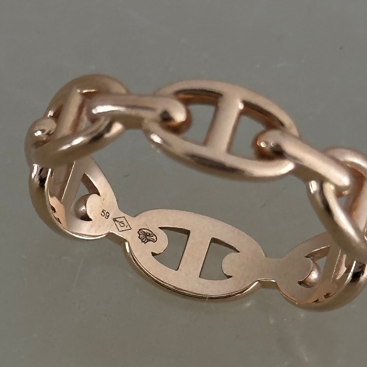 Hermès Chaîne d’Ancre Enchaînée Ring 18ct Rose Gold – Size 59 (RRP £2380) FINAL SALE - Reloved Again