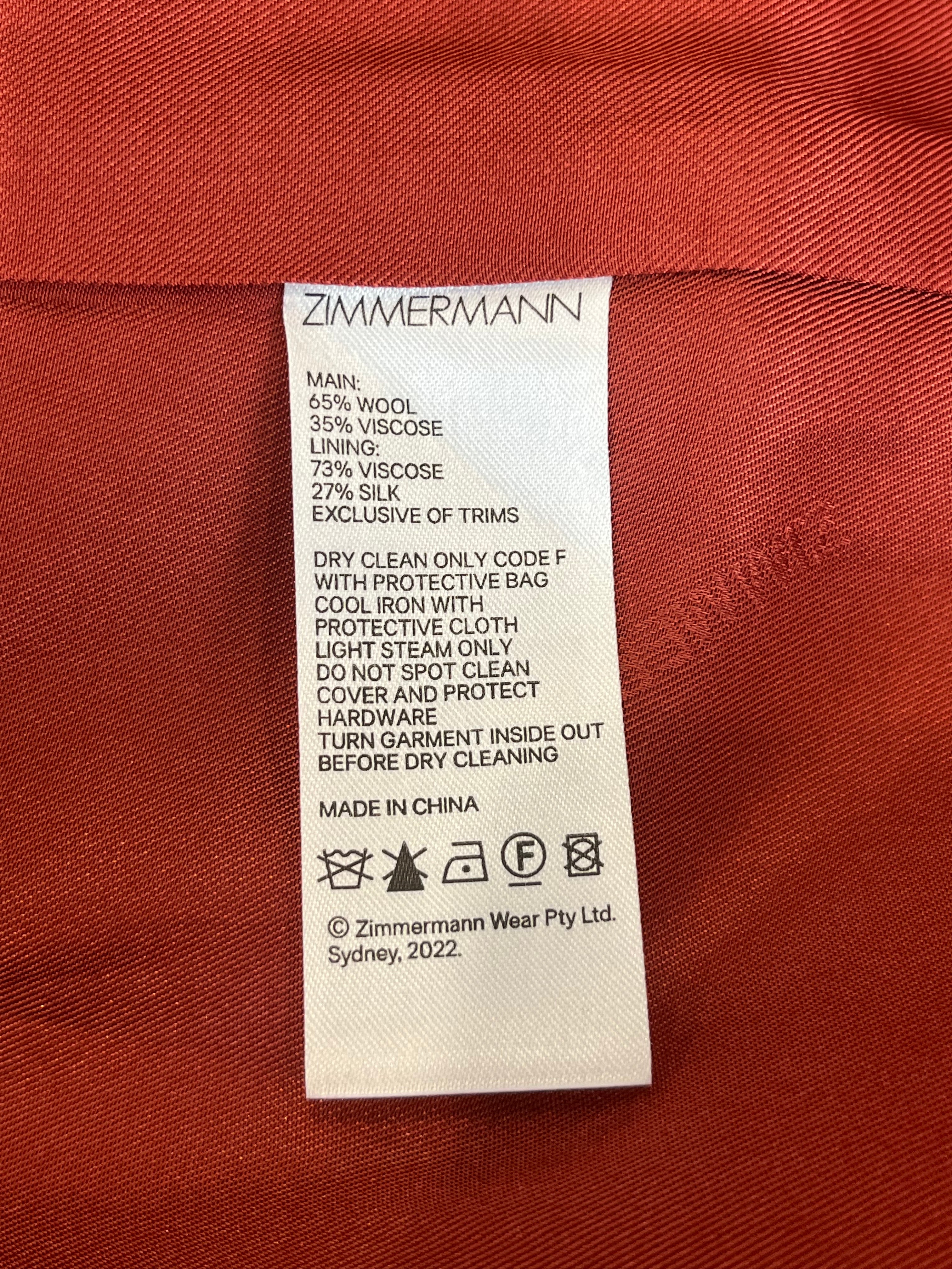 Zimmermann Wool Orange Blazer (RRP £1200) | Authentic Preloved