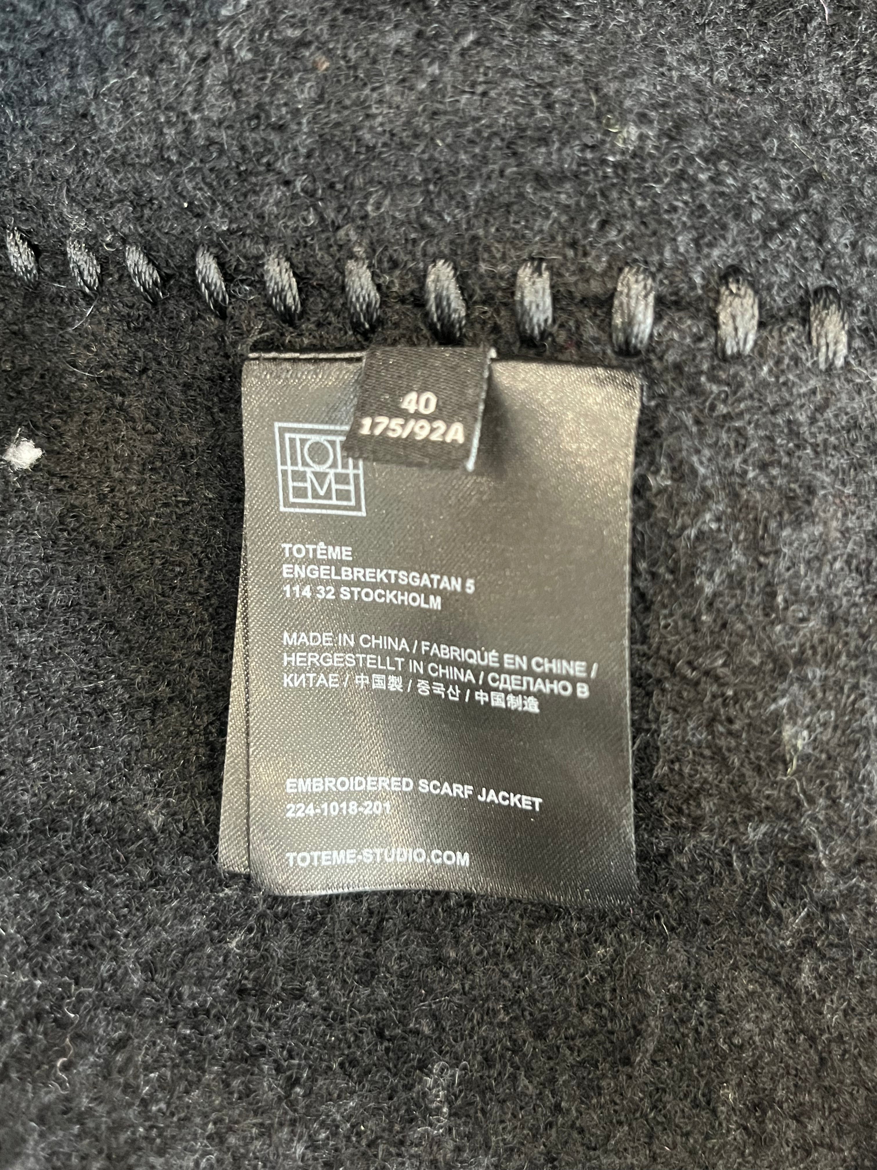 Toteme Scarf Coat in Black Wool (RRP £1000) | Authentic Preloved