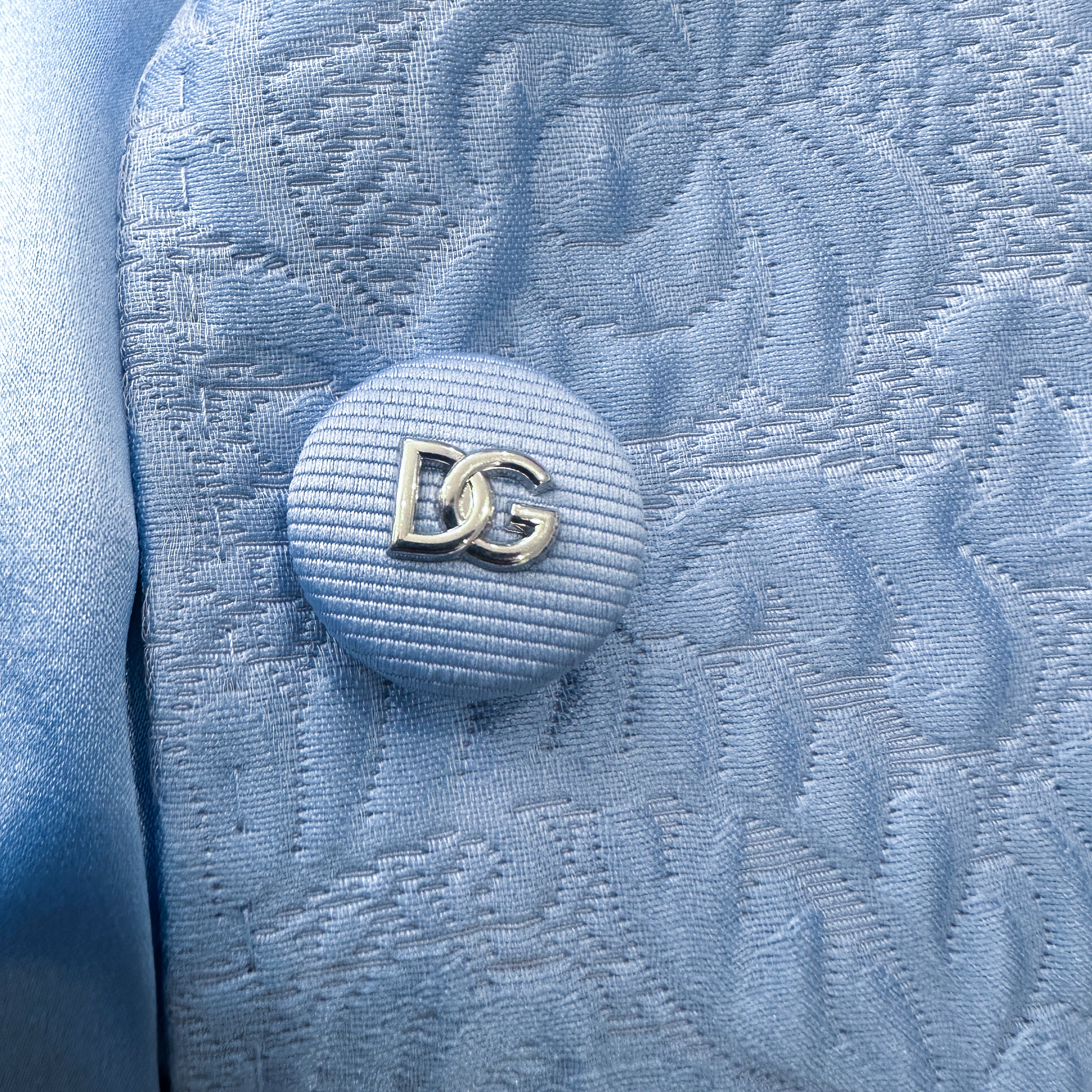 Dolce & Gabbana Light Blue Jacquard Floral Jacket (RRP £1925) | Authentic Preloved