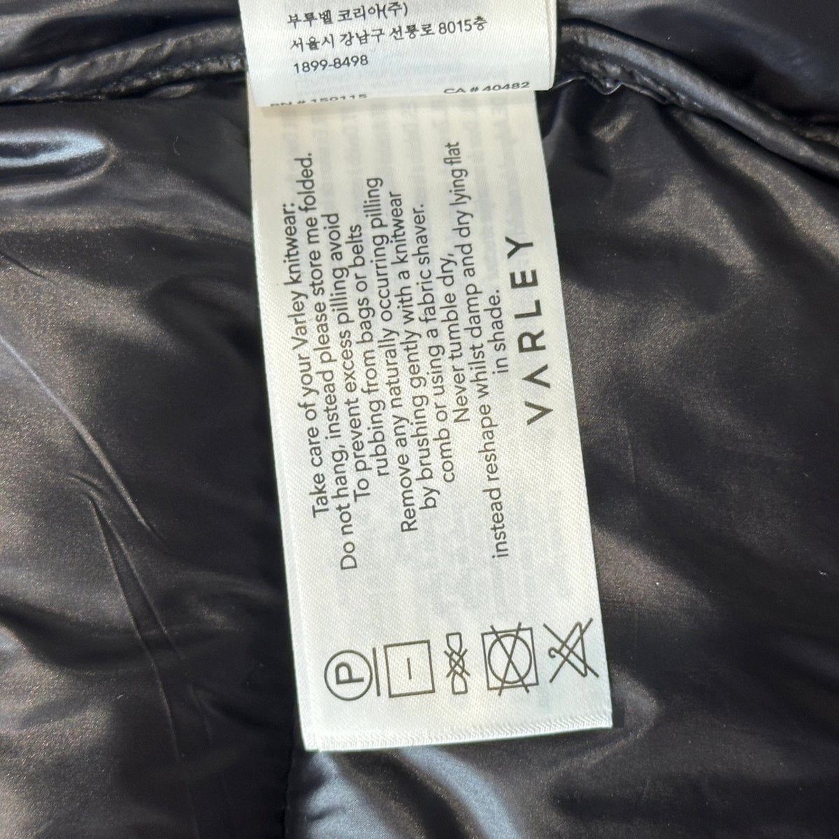 NEW Black Varley Puffer Jacket with Chunky Ribbed Knit Collar (RRP £399) | Authentic Preloved - Reloved Again