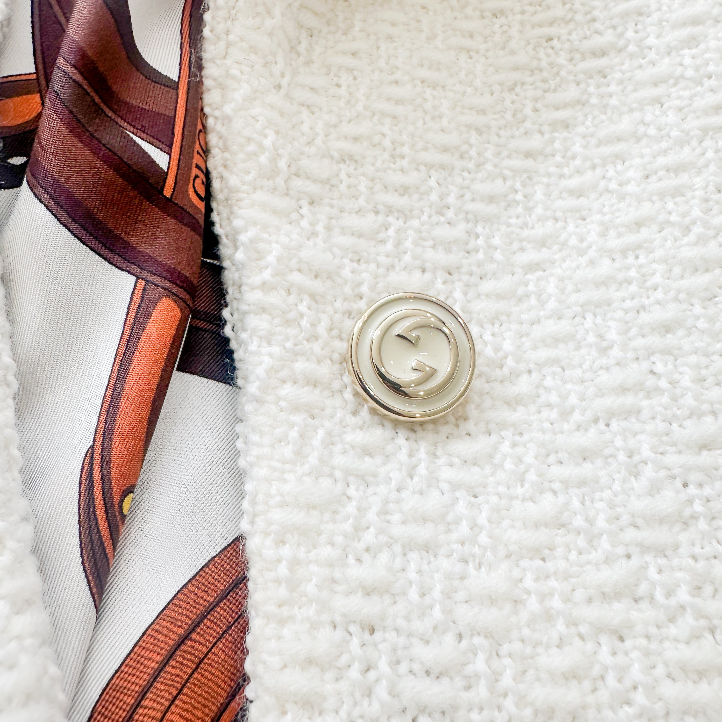 Gucci White Bouclé Jacket (RRP £1925) | Authentic Preloved