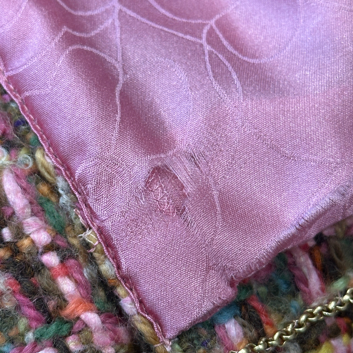 Chanel Vintage Pink and Green Multicolour Tweed Jacket | Authentic Preloved
