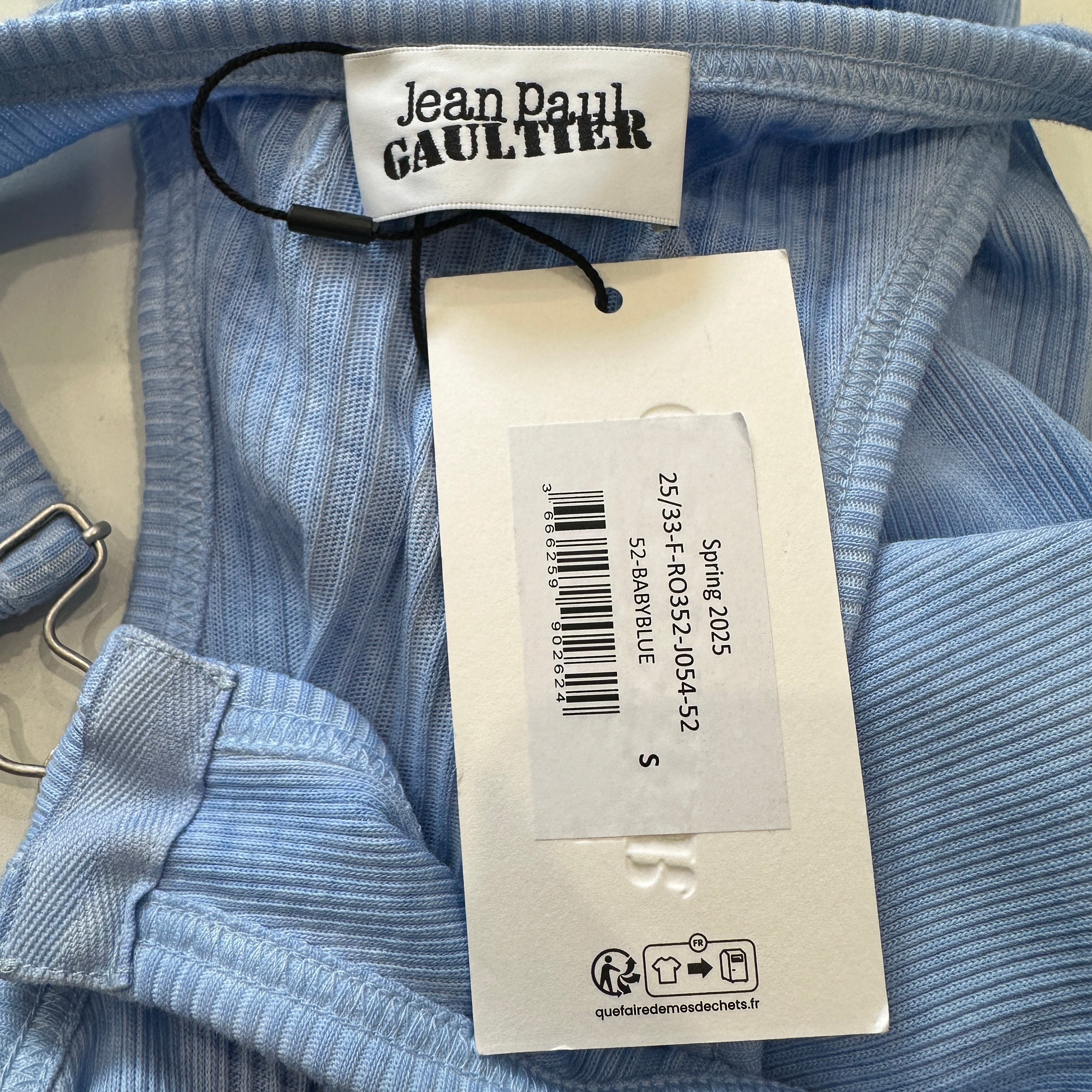 NEW Jean Paul Gaultier Baby Blue Ribbed Maxi Dress (RRP £580) | Authentic Preloved