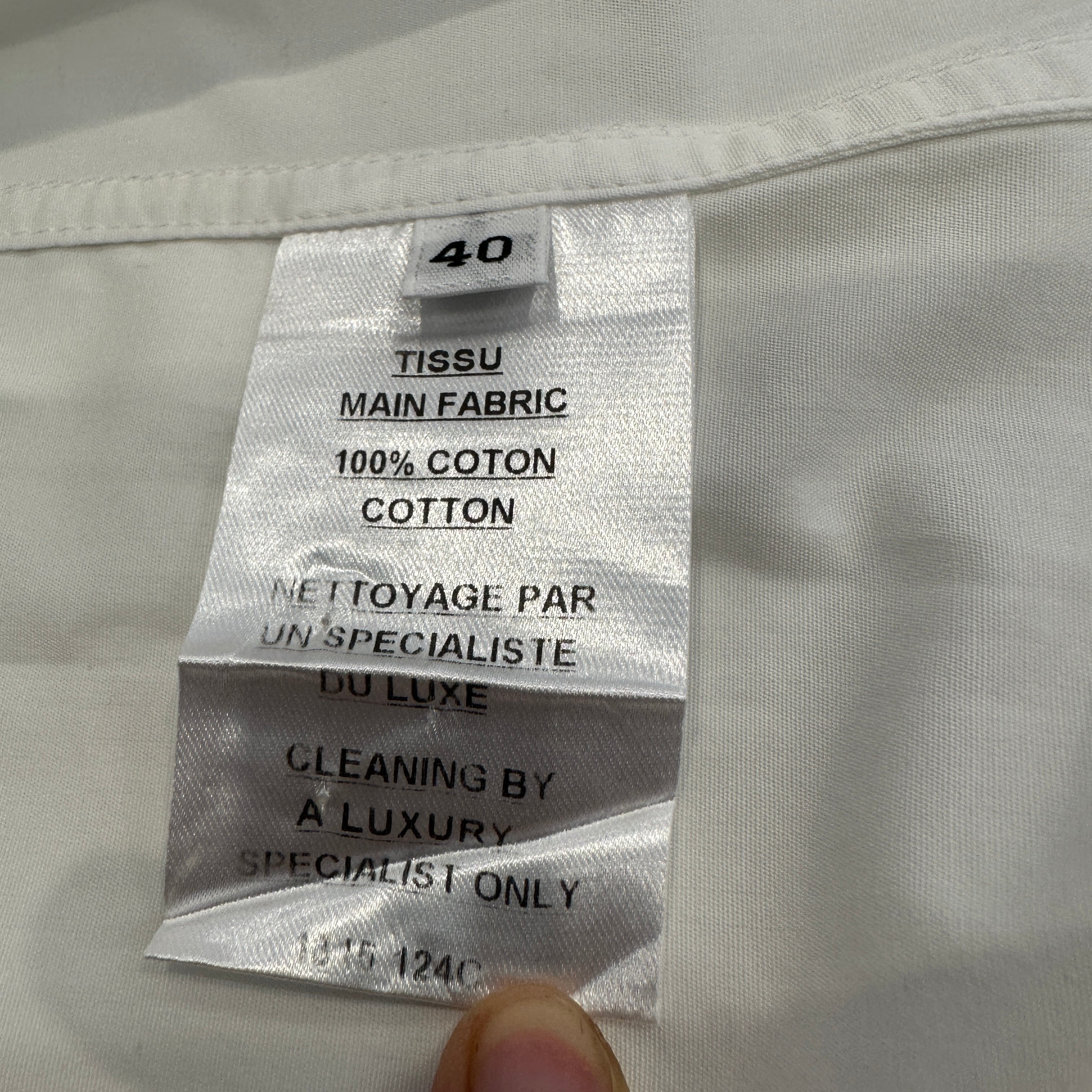 Balmain White Cotton Shirt with Gold Button Detailing (RRP £720) | Authentic Preloved