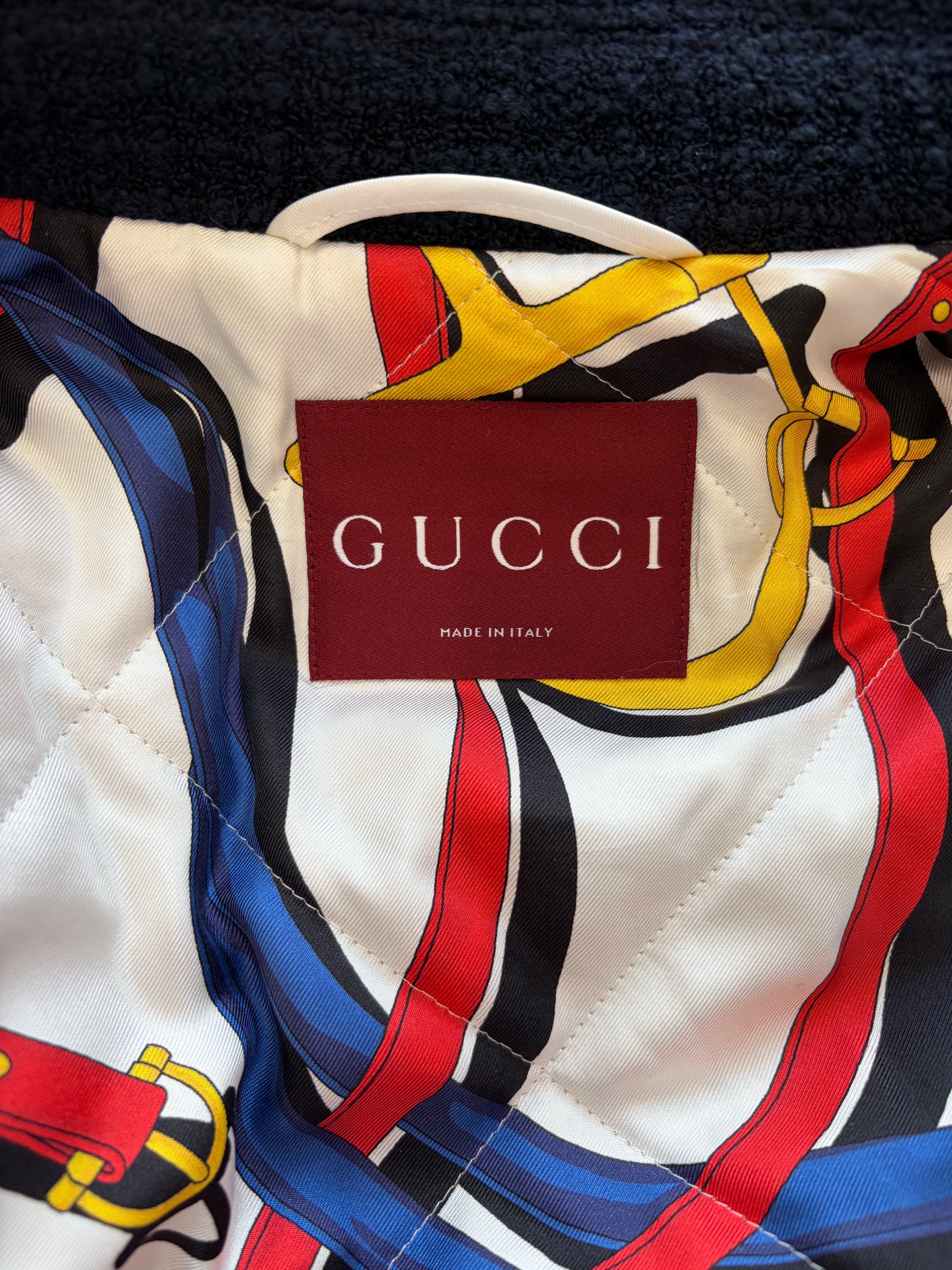 Gucci Navy Wool Boucle Jacket (RRP £2000) | Authentic Preloved