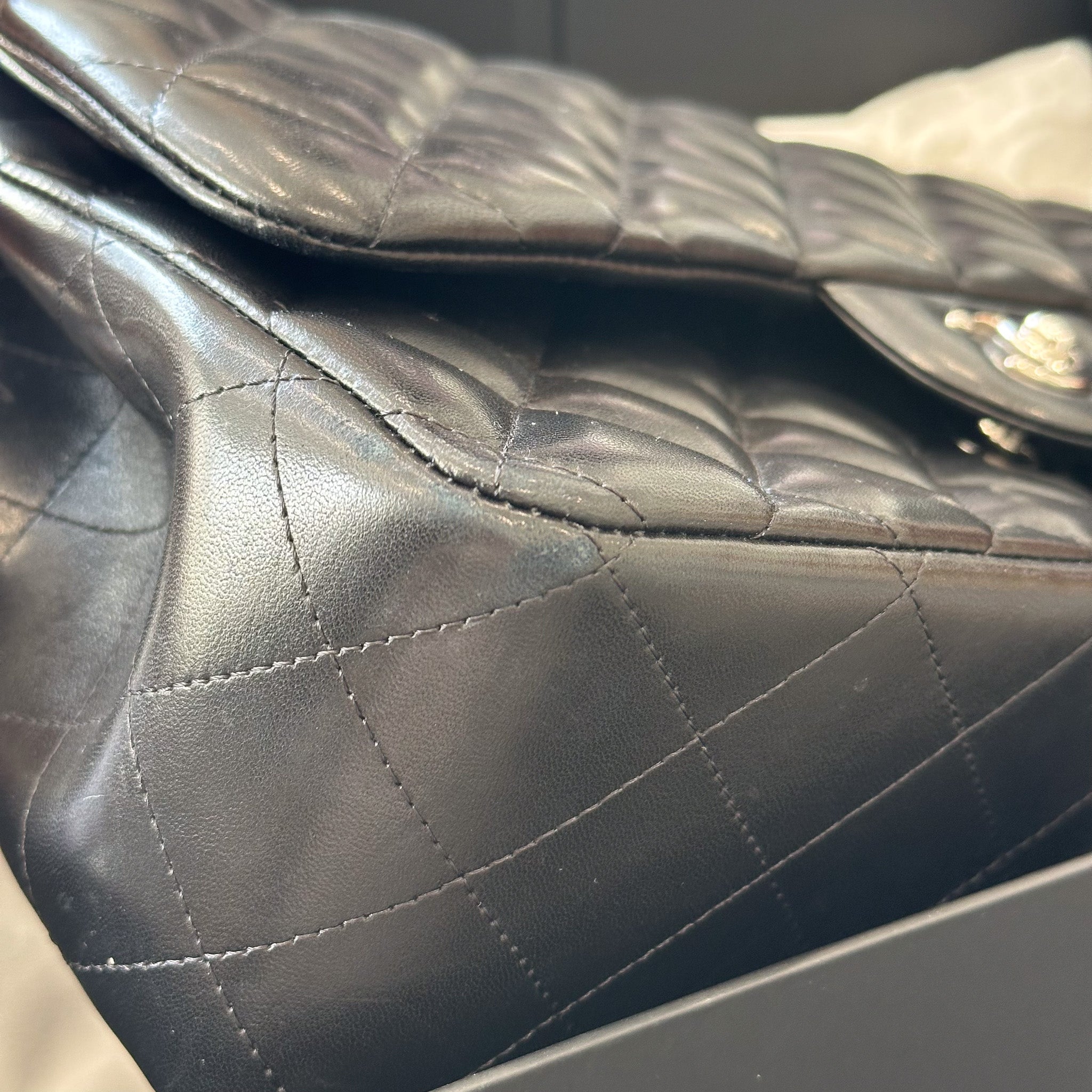 Chanel Jumbo Lambskin Double Flap in Black RRP £10000 | Authentic Preloved - Reloved Again