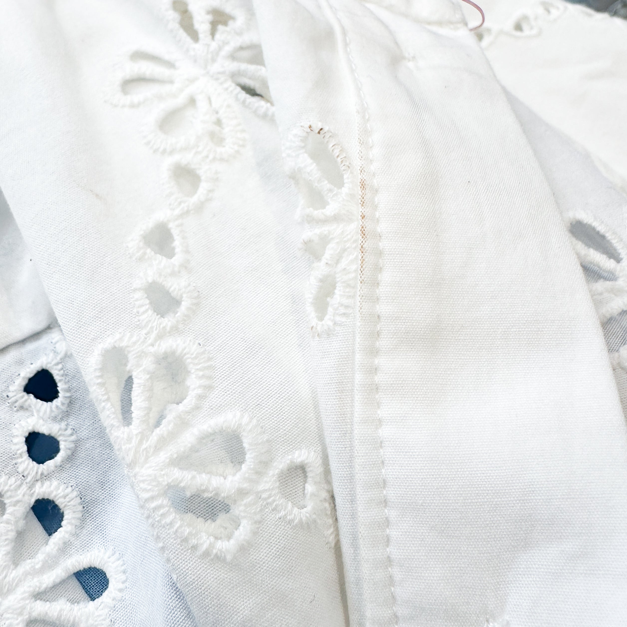 Area White Eyelet Cotton Shirt Dress (RRP £300) | Authentic Preloved