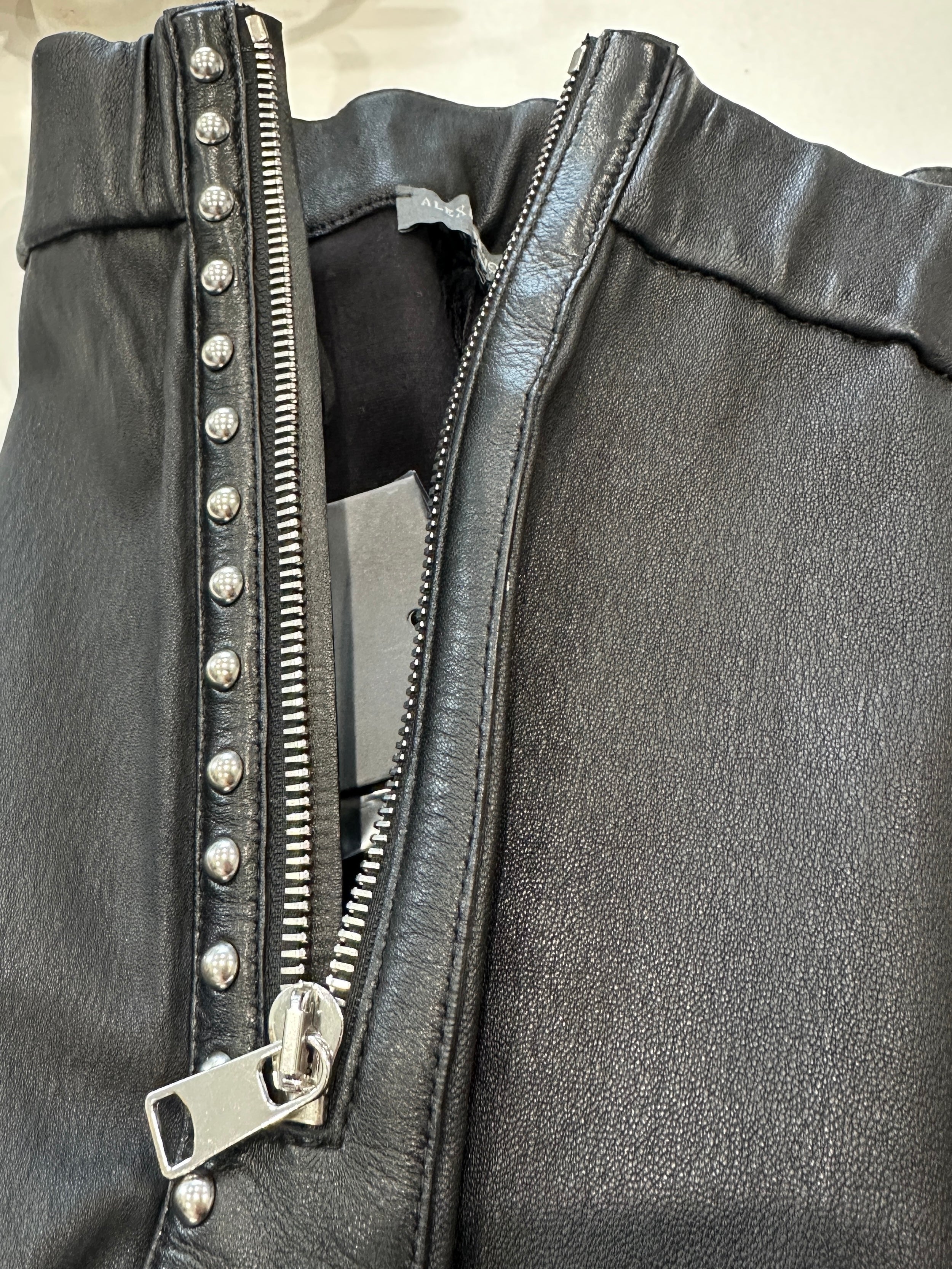 NEW Alexander McQueen Black Studded Leather Leggings RRP £1K | Authentic Preloved