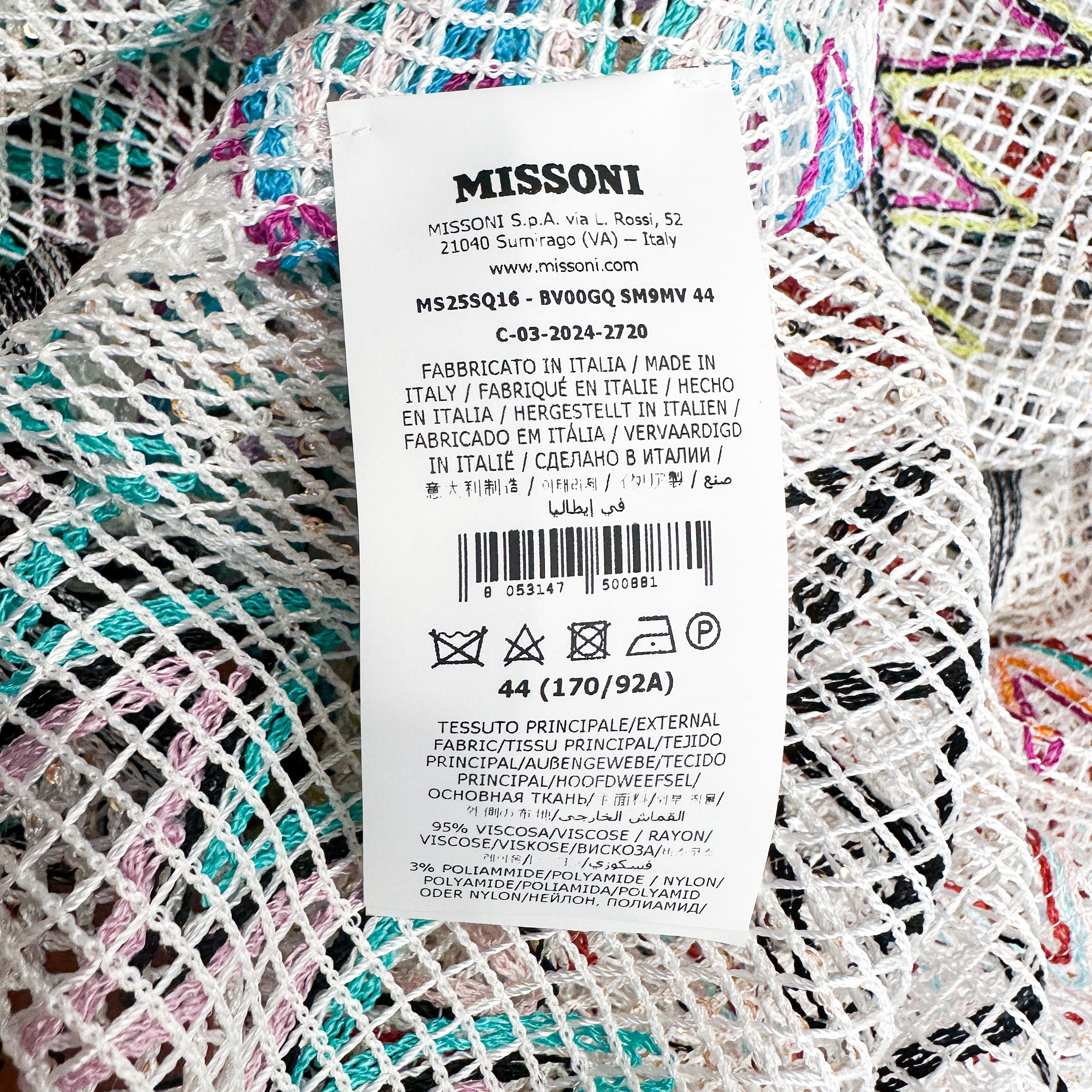 NEW Missoni Multicolour Zigzag Knit Halterneck Maxi Cover-Up Dress (RRP £1000) | Authentic Preloved