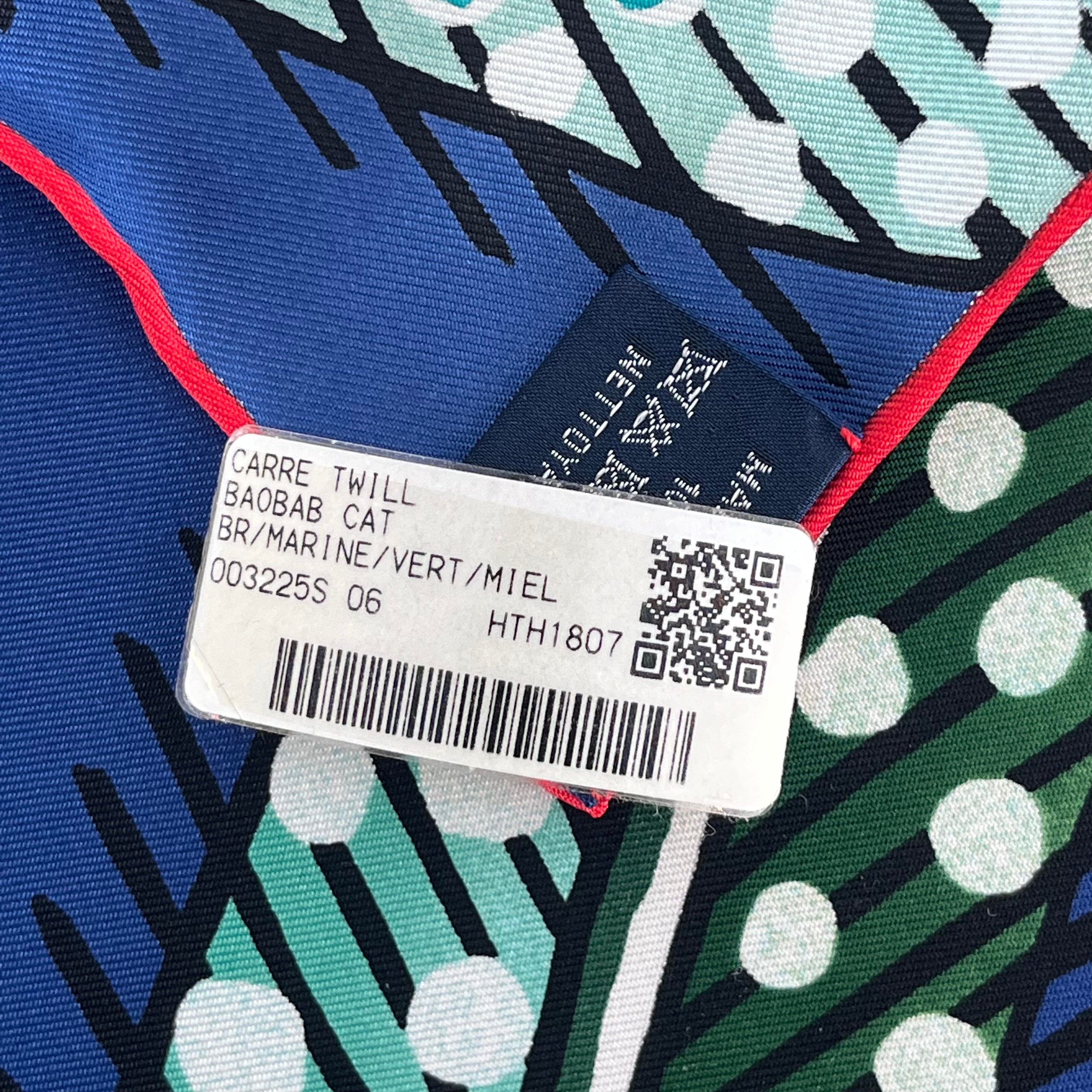 Hermès Baobab Cat 2018 Carré 90 Silk Scarf (RRP £520) FINAL SALE Authentic Preloved