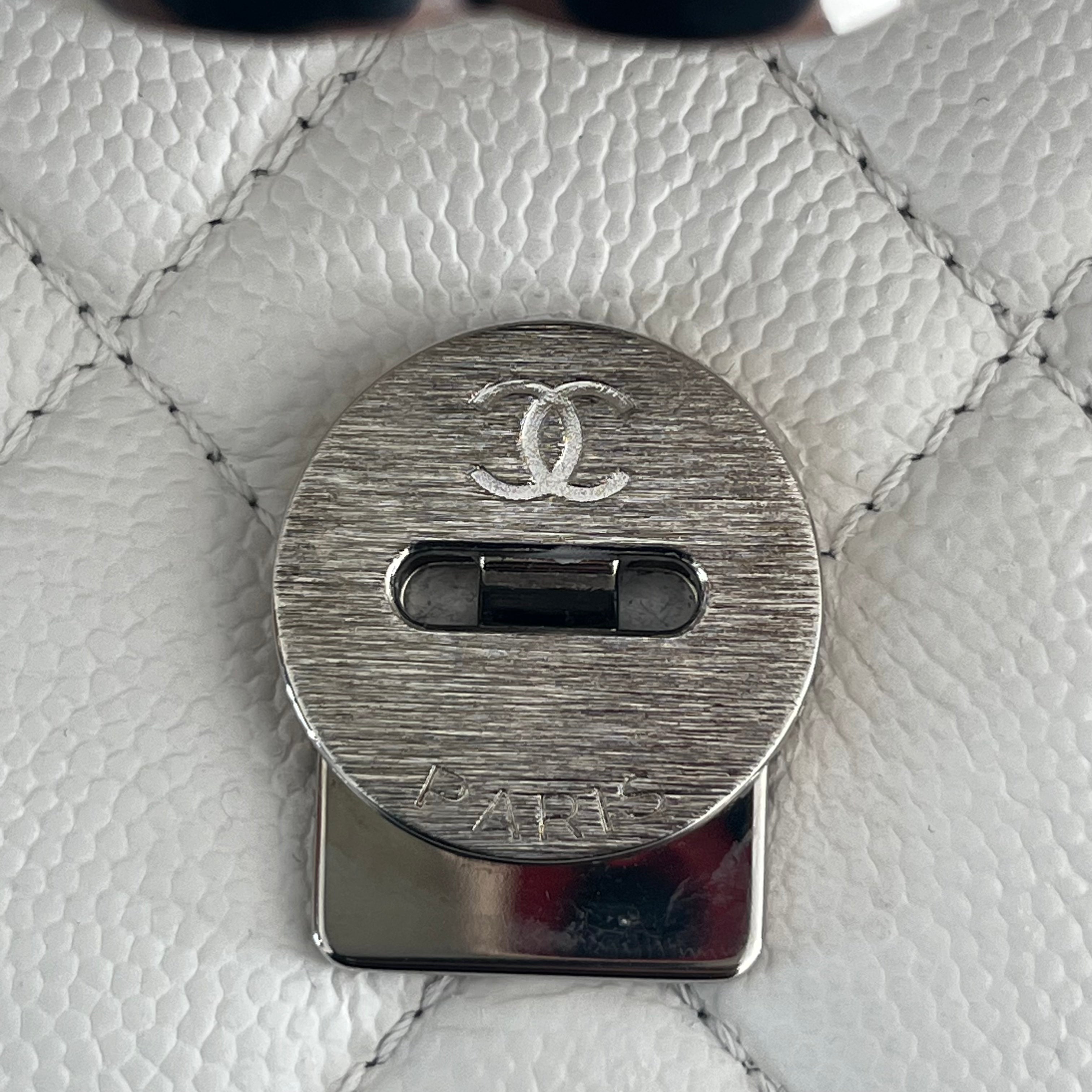 Chanel Quilted Flap Bag in Ivory Caviar Leather | Authentic Preloved