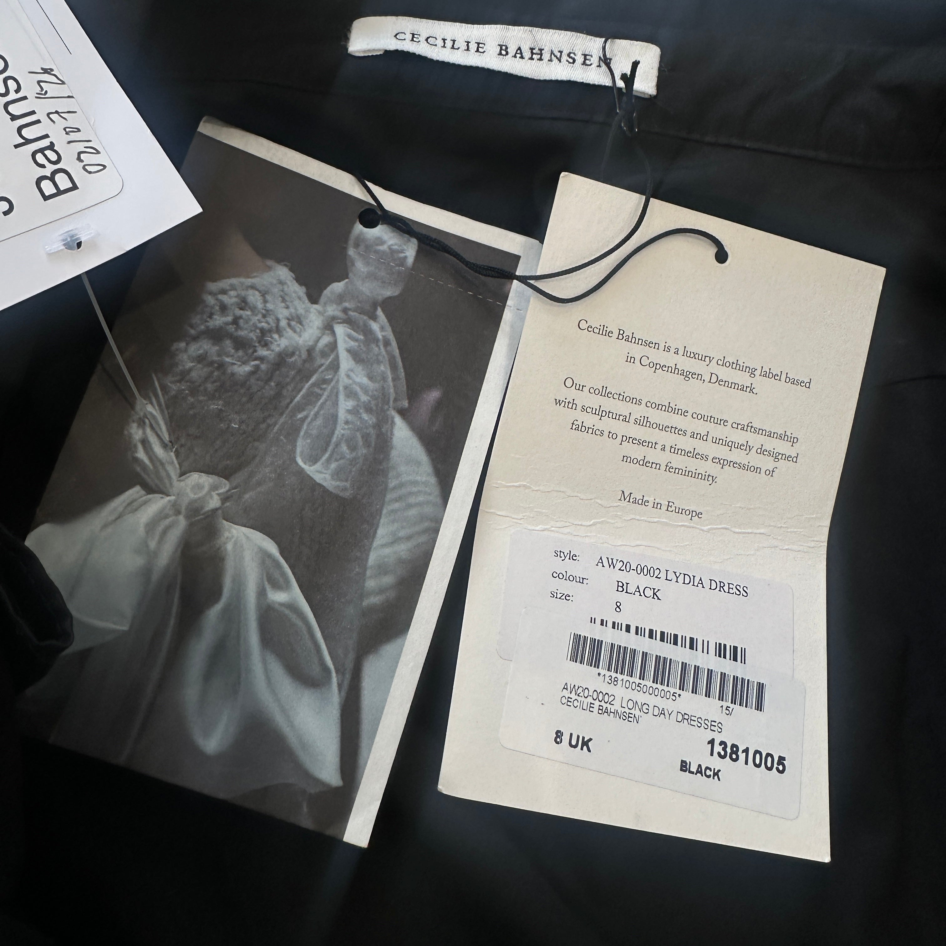 NEW Cecilie Bahnsen Black Lydia Cotton Midi Dress (RRP £1250) | Authentic Preloved
