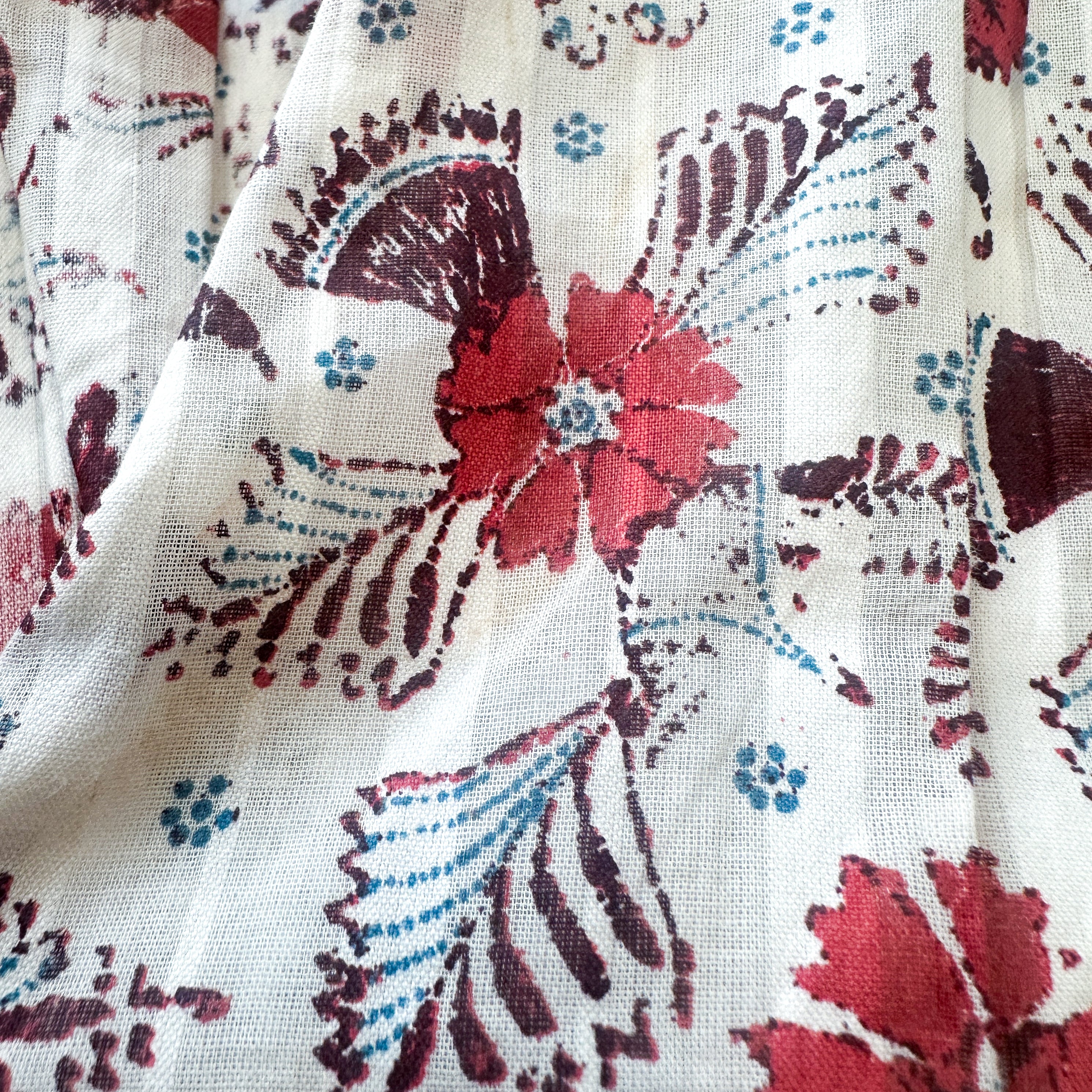 Ulla Johnson Cream & Red Floral Maxi Dress (RRP £650) | Authentic Preloved