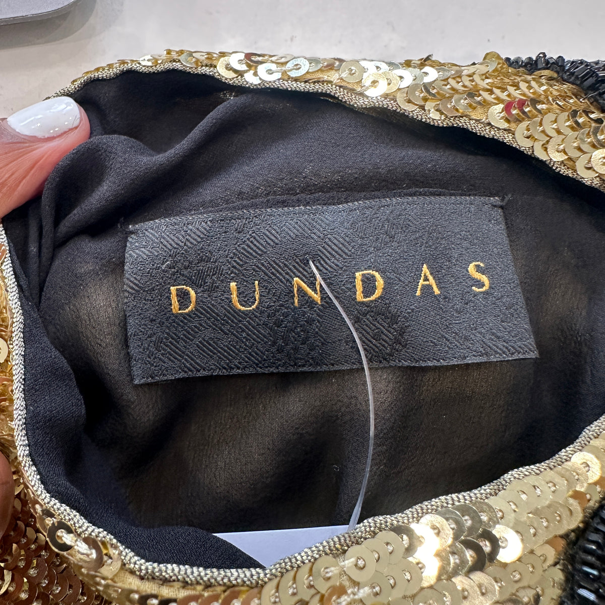 Dundas Gold Sequin Maxi Dress (RRP £2000) | Authentic Preloved