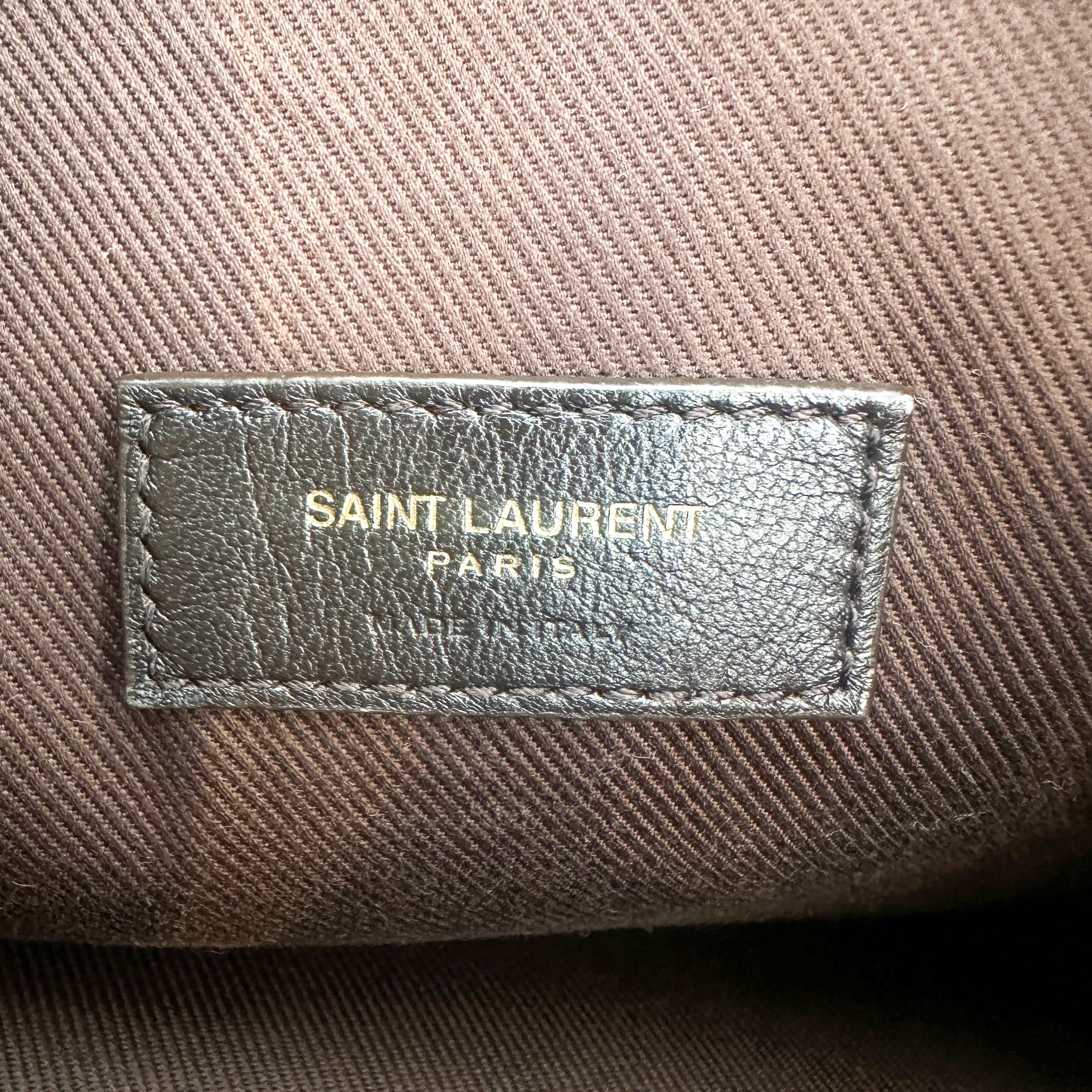 Saint Laurent Le Monogramme Bucket Bag in Brown Canvas (RRP £1645) | Authentic Preloved