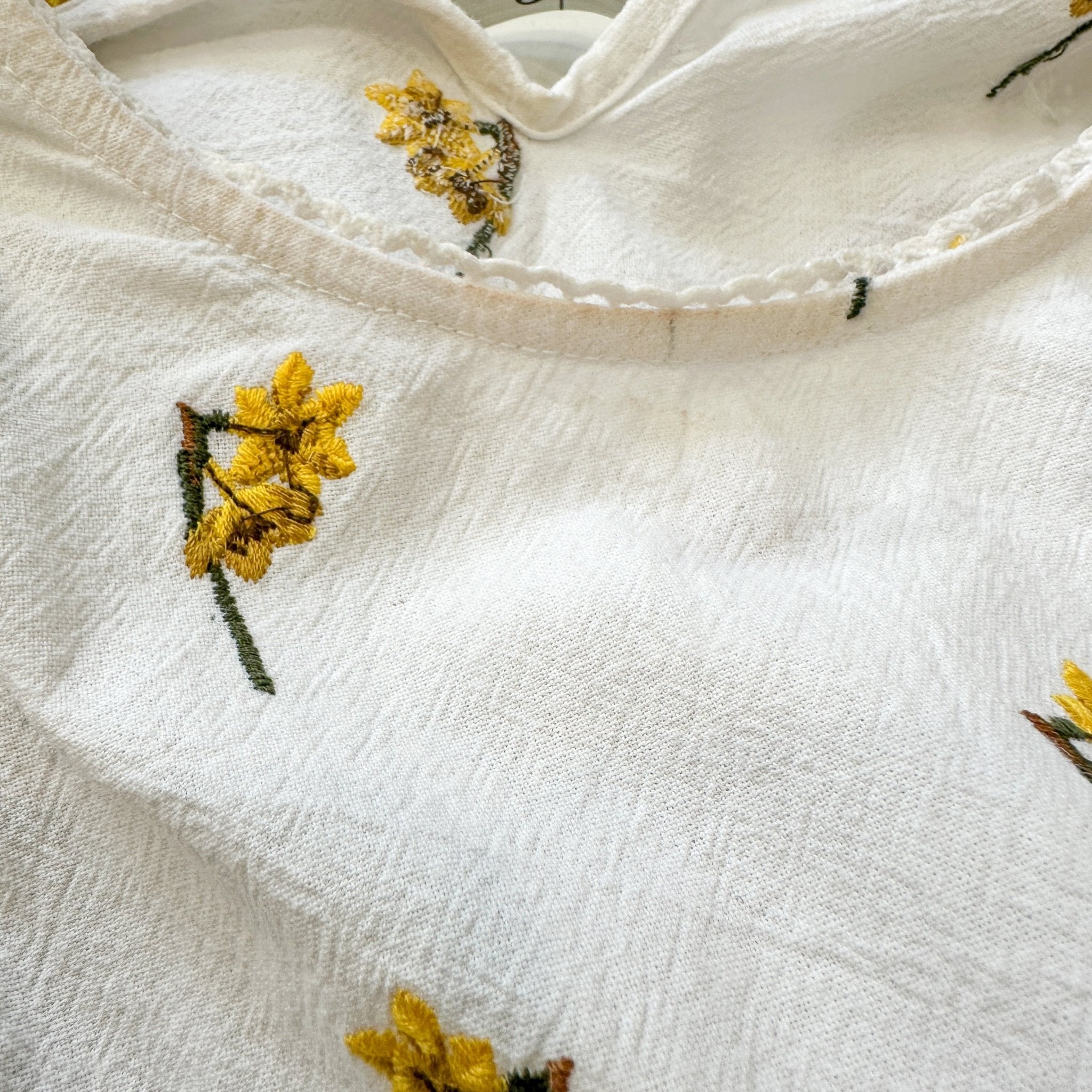 Meadows White Dress with Yellow Flowers (RRP £360) | Authentic Preloved - Reloved Again