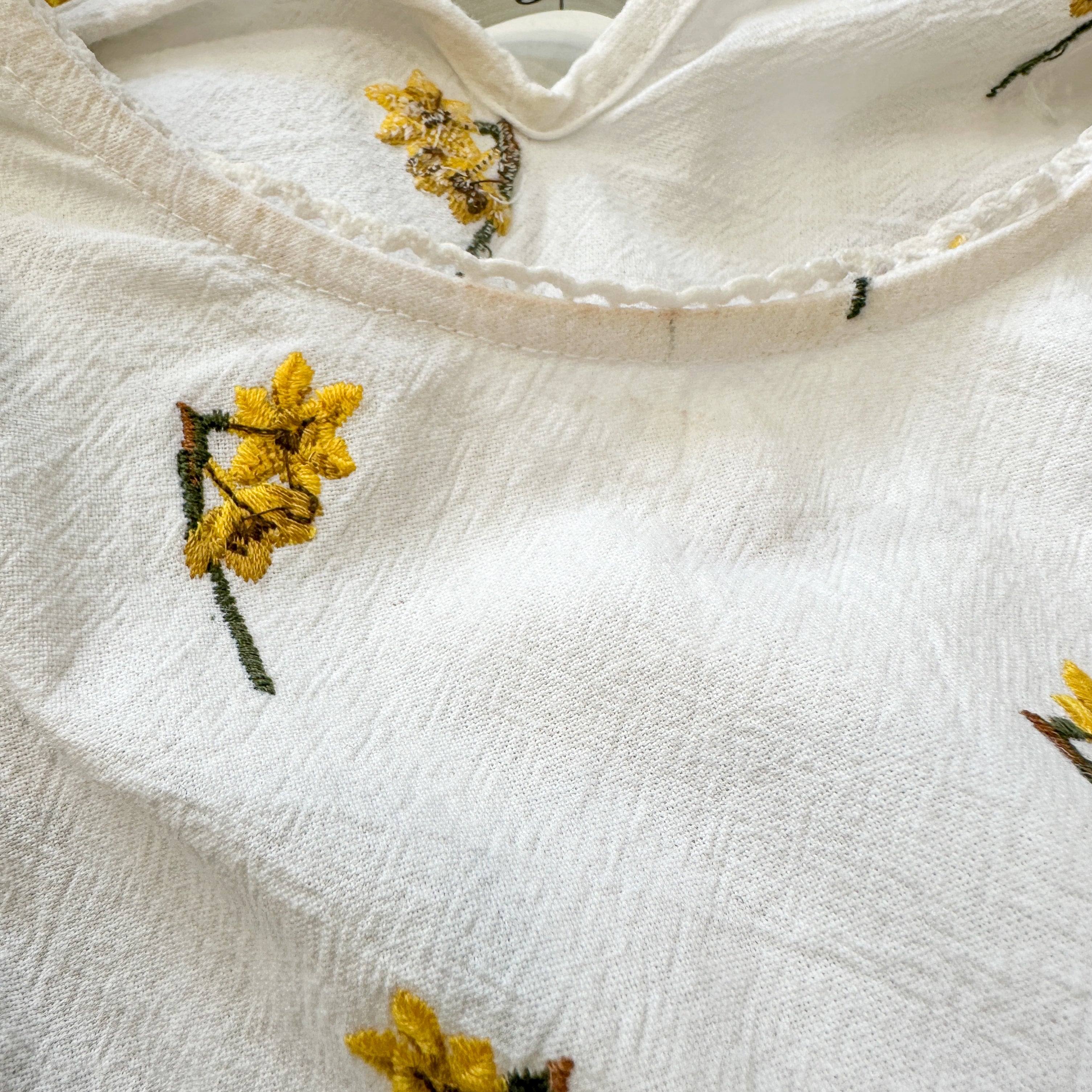 Meadows White Dress with Yellow Flowers (RRP £360) | Authentic Preloved