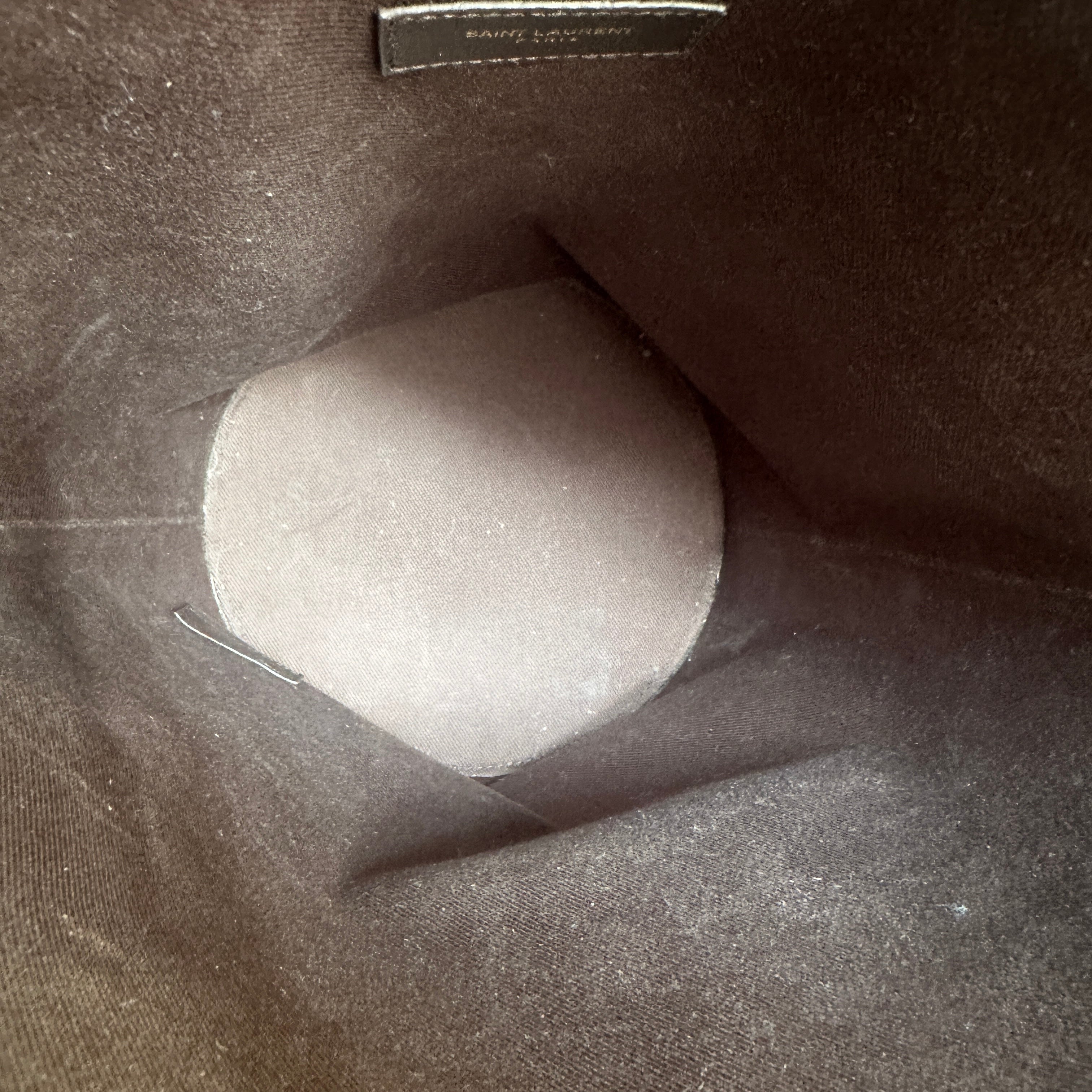 Saint Laurent Le Monogramme Bucket Bag in Brown Canvas (RRP £1645) | Authentic Preloved