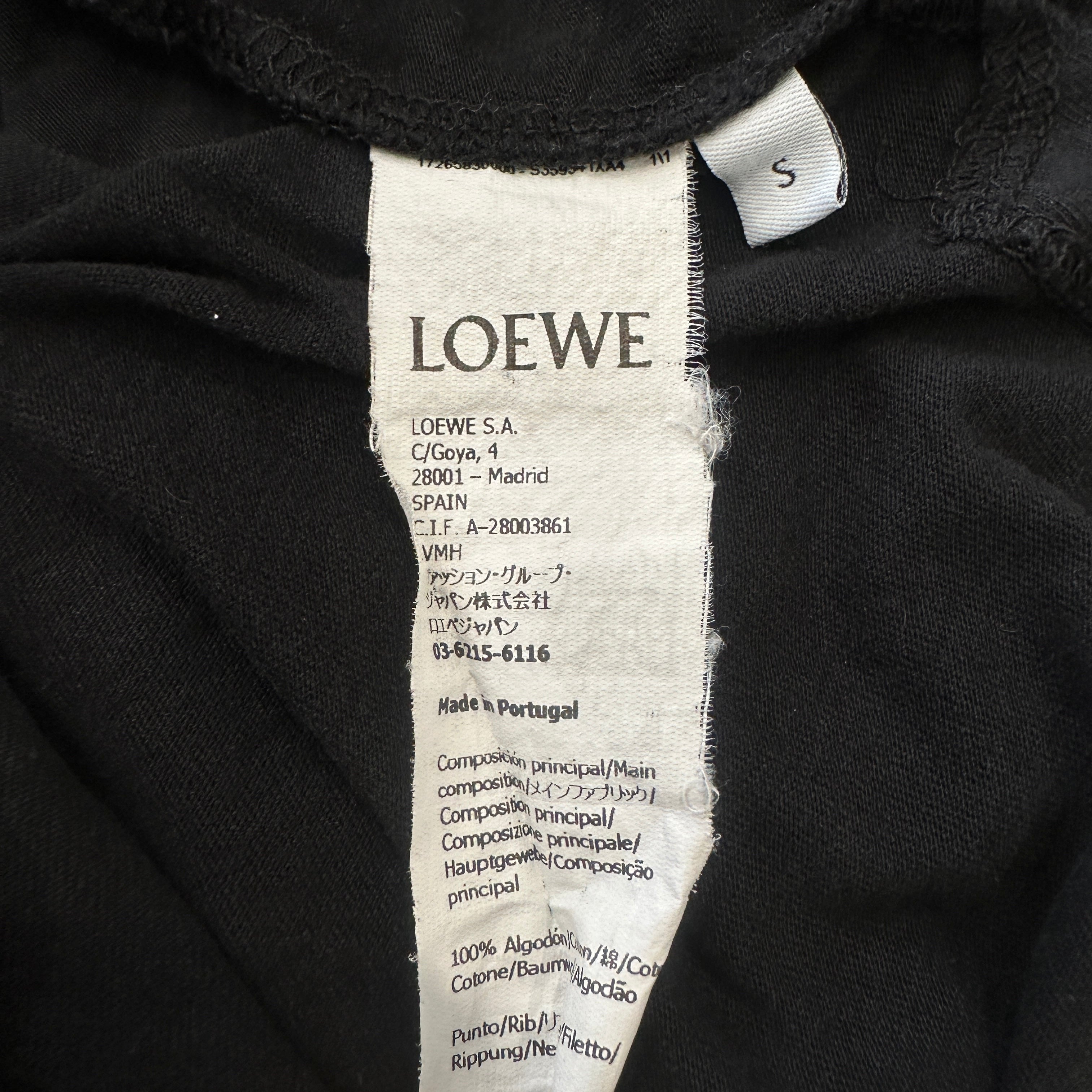 Loewe Black Cotton Anagram T-Shirt (RRP £450) | Authentic Preloved
