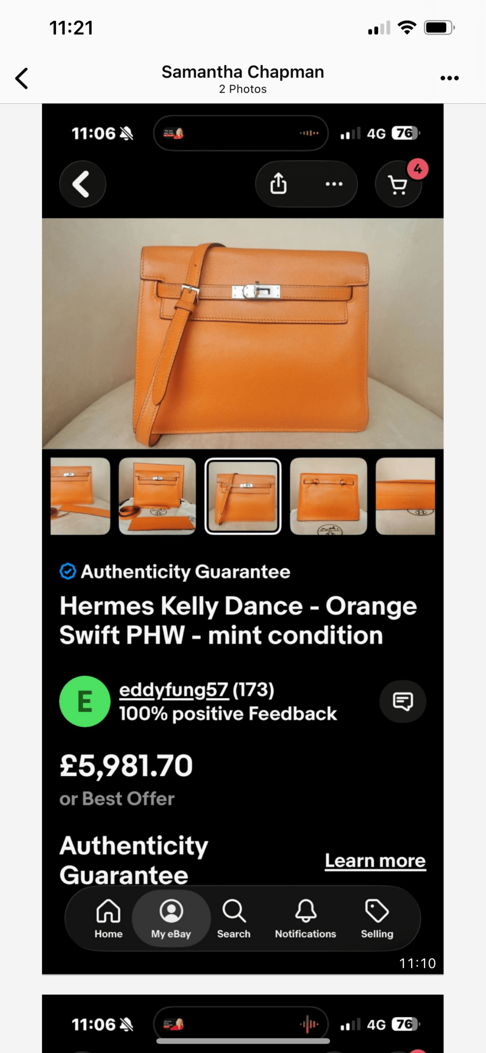Hermès Kelly Danse Orange in Swift Leather | Authentic Preloved - Reloved Again