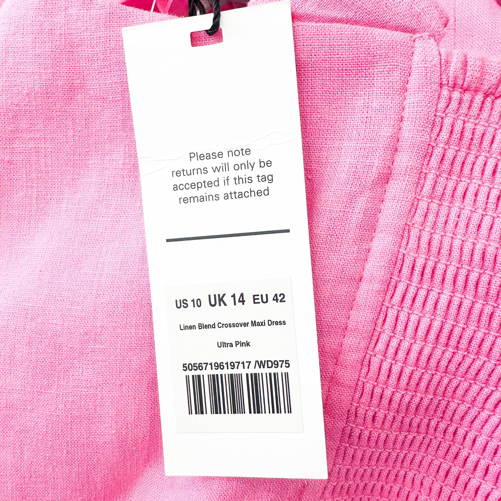 NEW ME+EM Ultra Pink Linen Blend Crossover Maxi Dress (RRP £350) | Authentic Preloved - Reloved Again