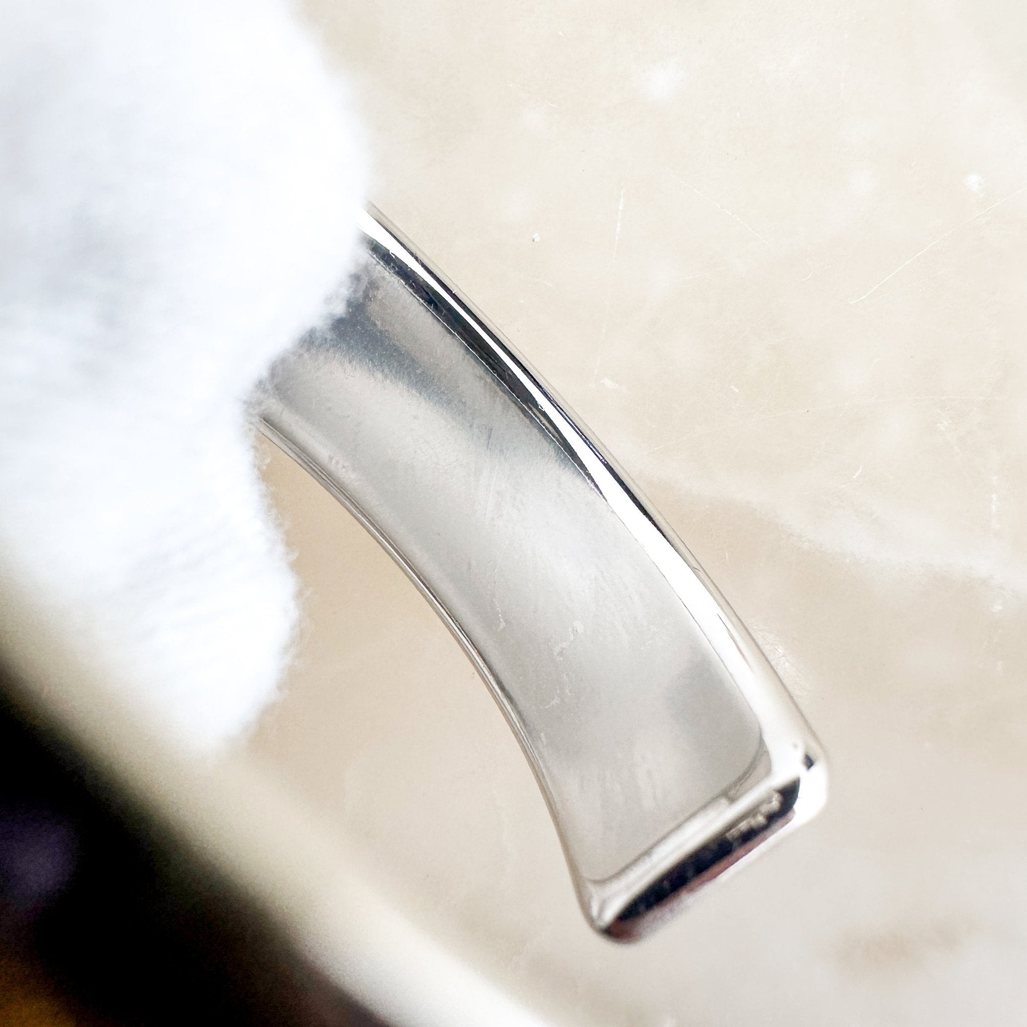 Hermès Olympe Earrings in Palladium-Plated Metal & Doré Metallic Leather (RRP £660) | Authentic Preloved FINAL SALE - Reloved Again