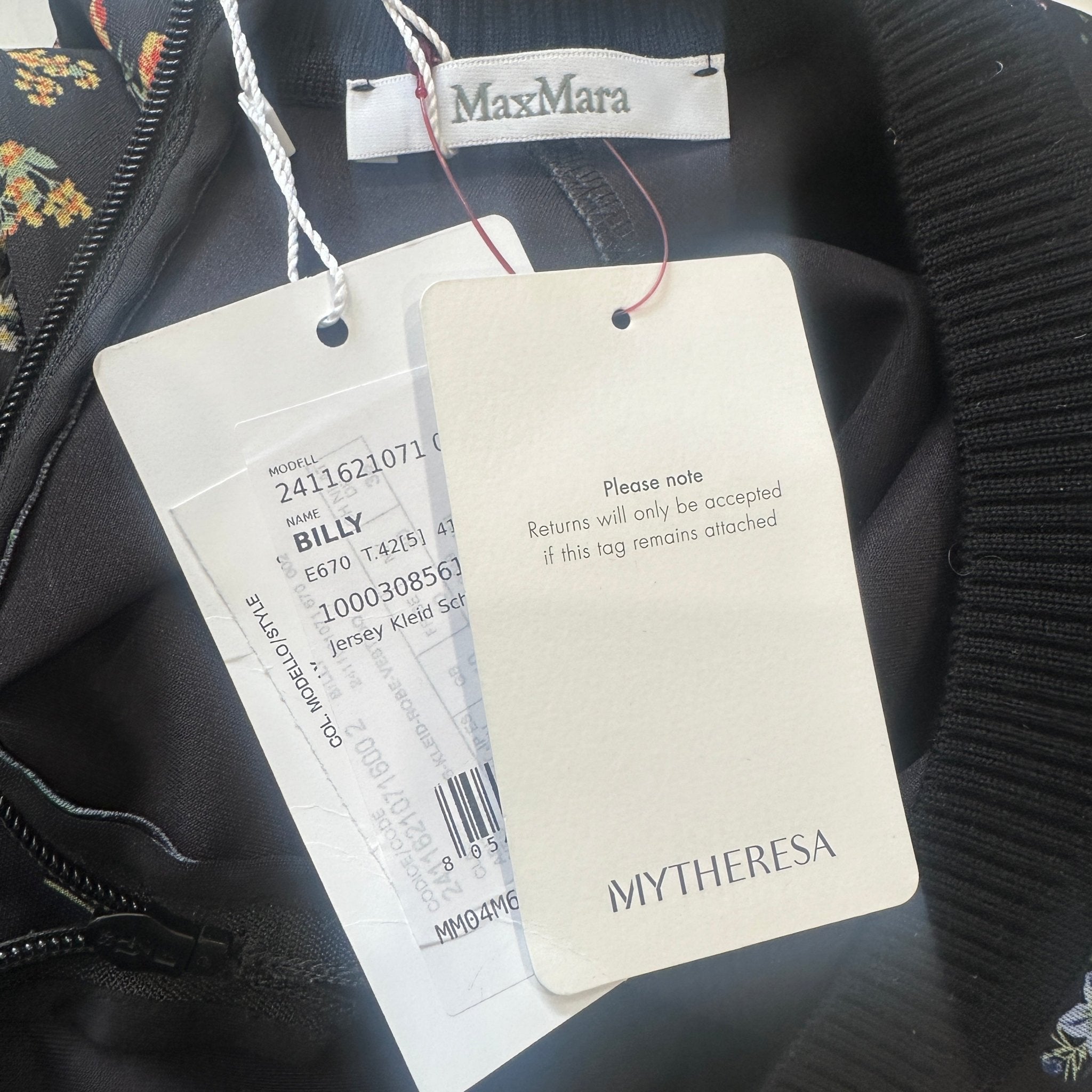 NEW Max Mara Black Jersey Billy Floral Dress (RRP £550) | Authentic Preloved - Reloved Again
