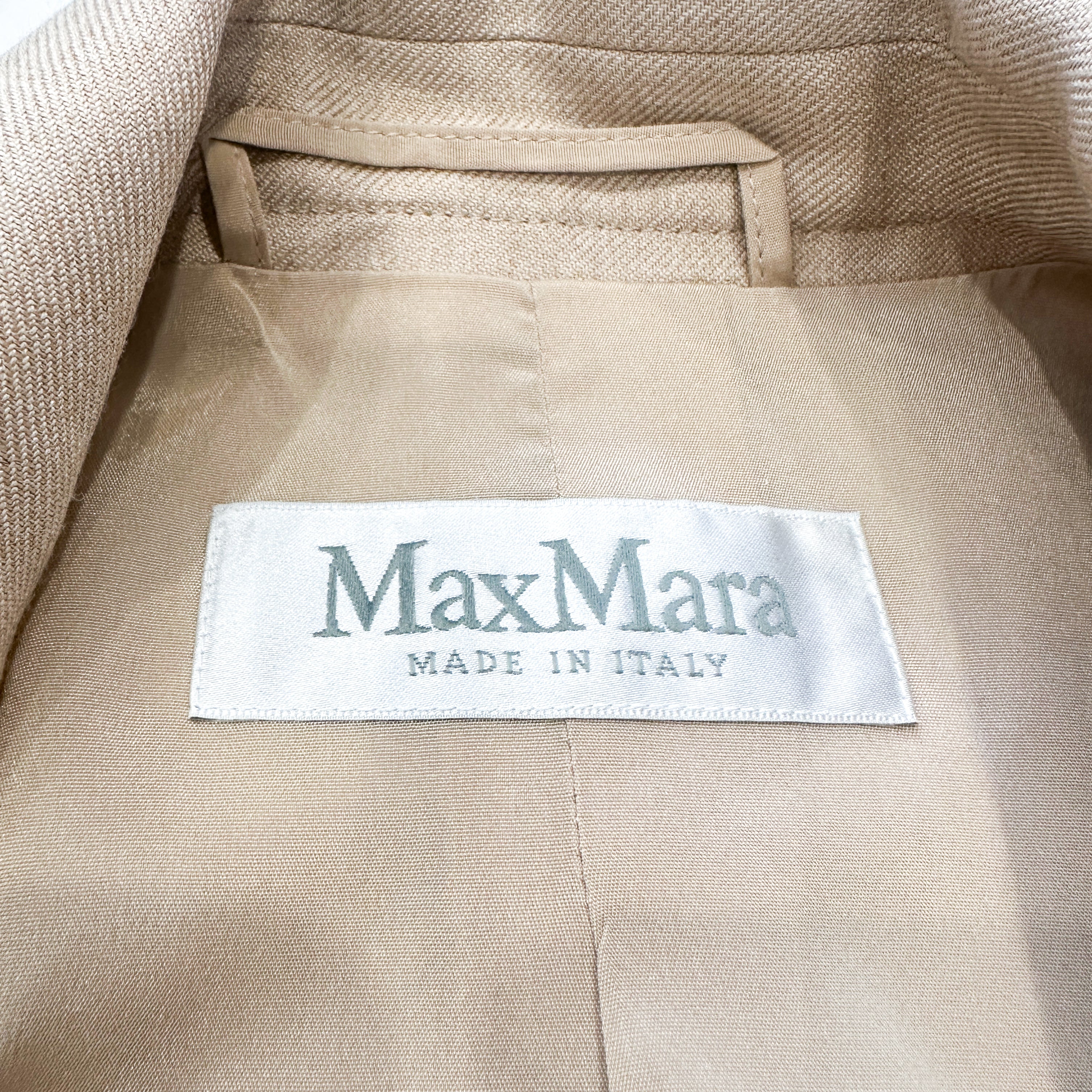 Max Mara Lamine Biscuit Camel Hair and Silk Trouser Suit (RRP £1500) | Authentic Preloved