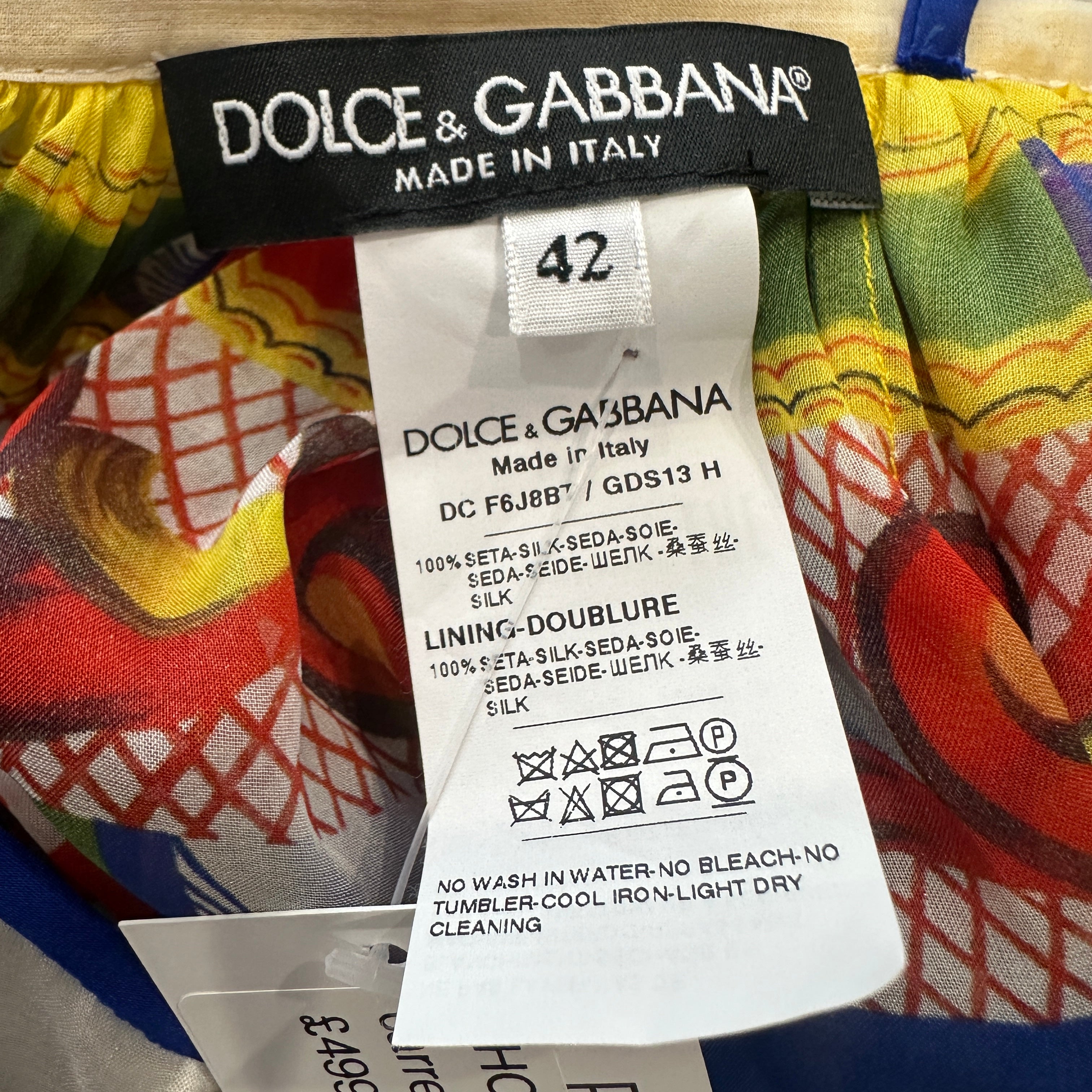 Dolce & Gabbana Multicolour Carretto Print Dress (RRP £1800) | Authentic Preloved