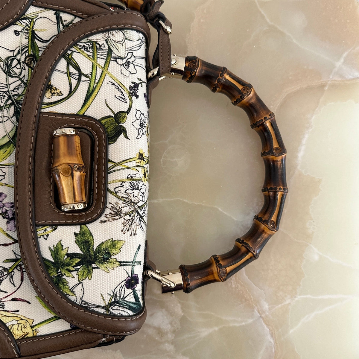 Gucci Flora Bamboo Top Handle Bag | Authentic Preloved - Reloved Again