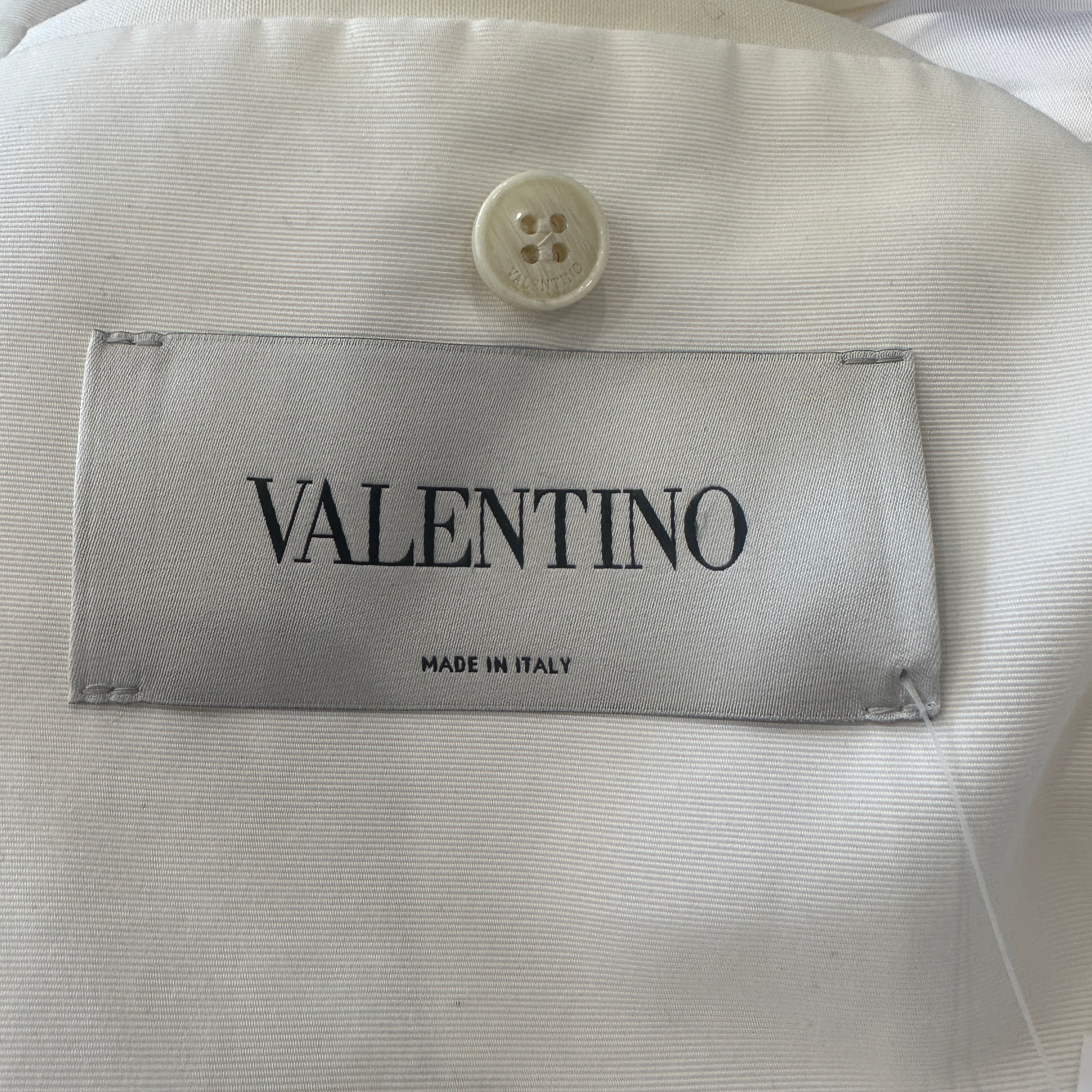 Valentino Double-Breasted Wool Blend Blazer in Ivory (RRP £1700) | Authentic Preloved
