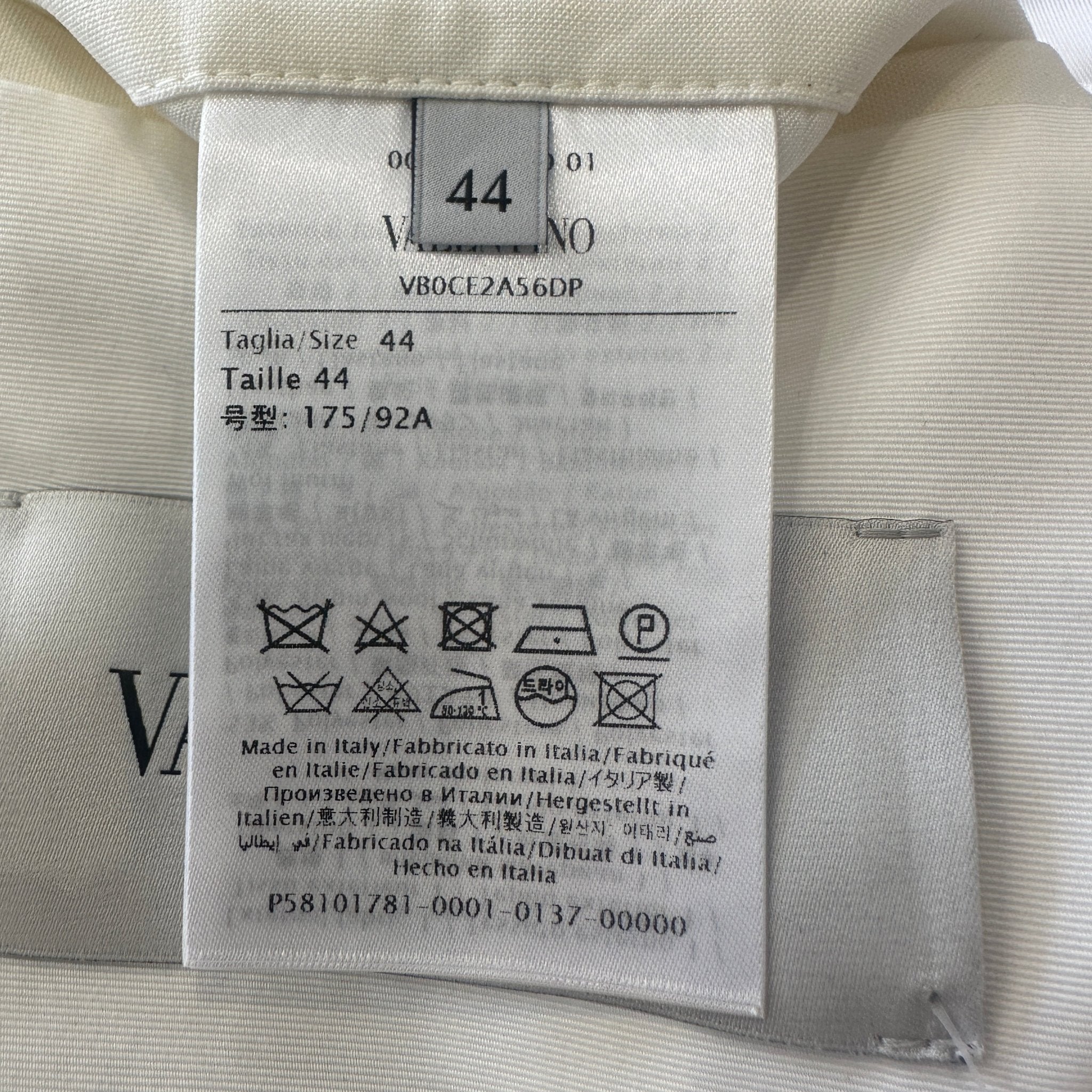 Valentino Double-Breasted Wool Blend Blazer in Ivory (RRP £1700) | Authentic Preloved - Reloved Again