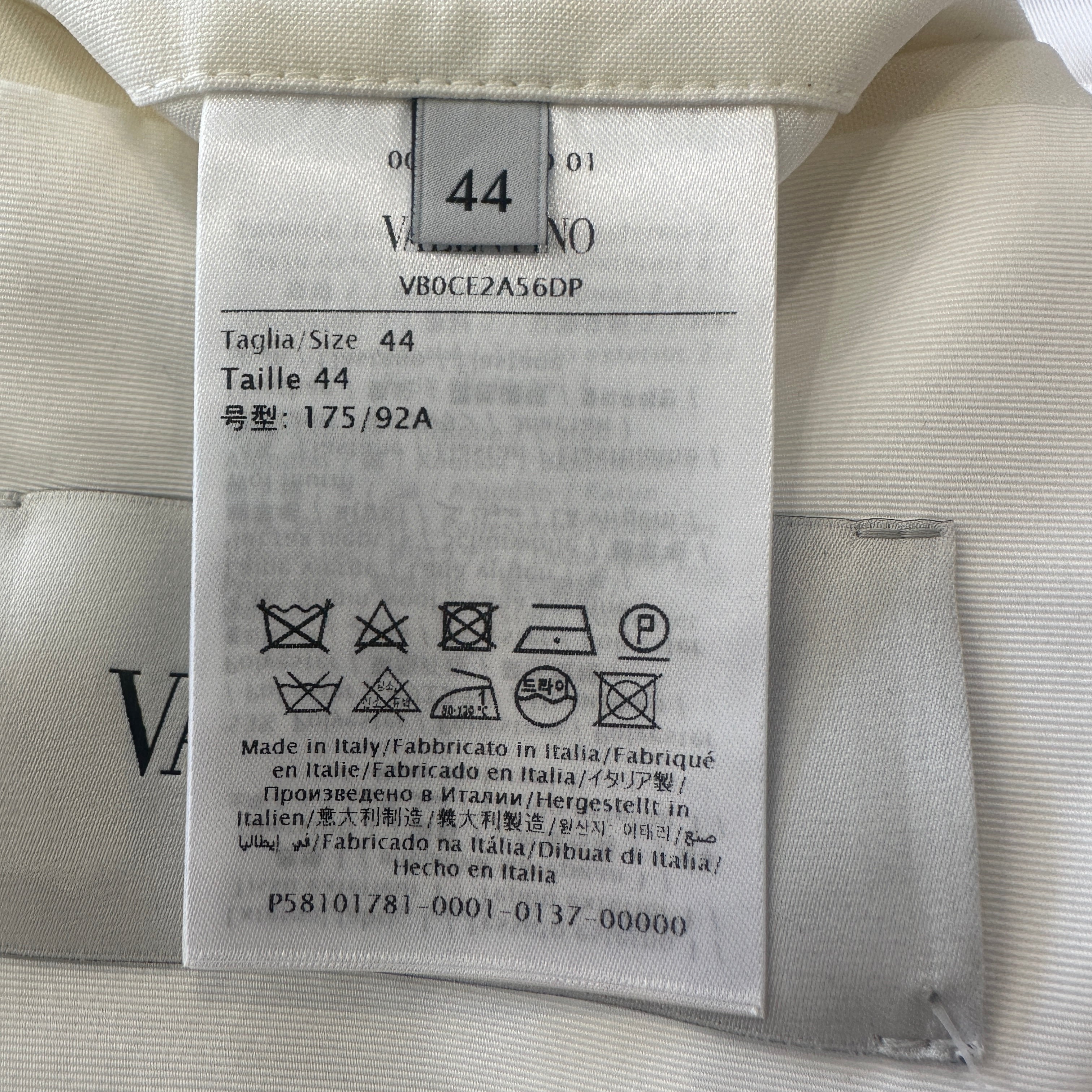 Valentino Double-Breasted Wool Blend Blazer in Ivory (RRP £1700) | Authentic Preloved