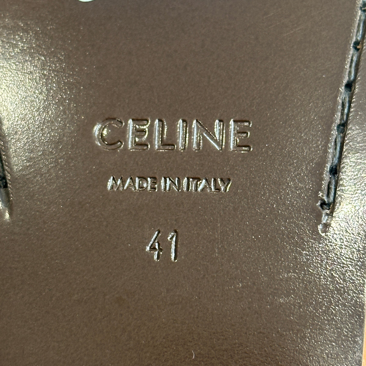 Celine Triomphe Tan Brown Calfskin Leather Loafers (RRP £790) | Authentic Preloved