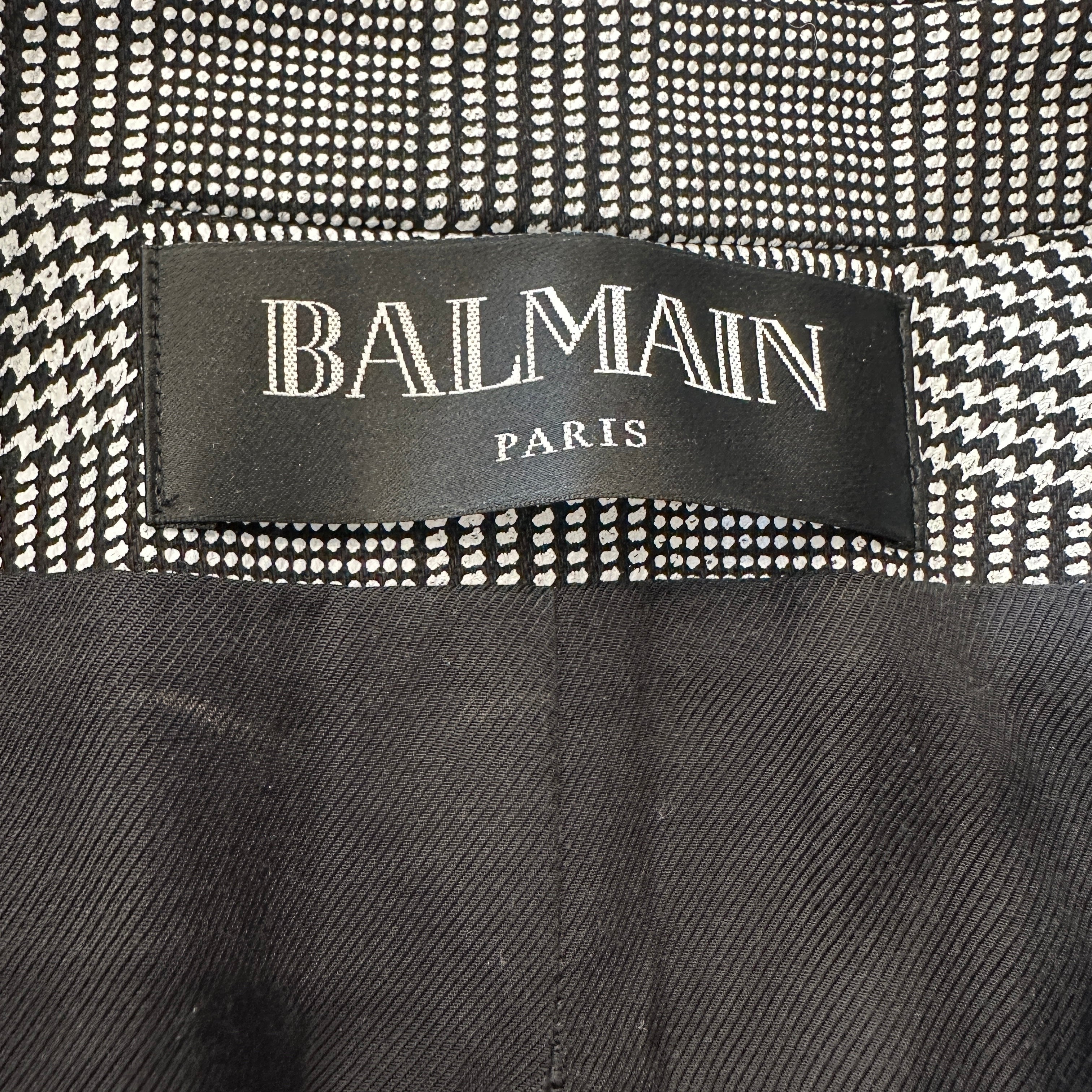 Balmain Black & White Houndstooth Double-Breasted Blazer (RRP £1075) | Authentic Preloved
