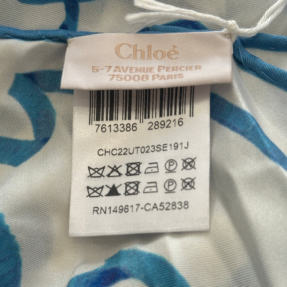 NEW Chloe Blue and White Silk Scarf (RRP £550) | FINAL SALE Authentic Preloved - Reloved Again