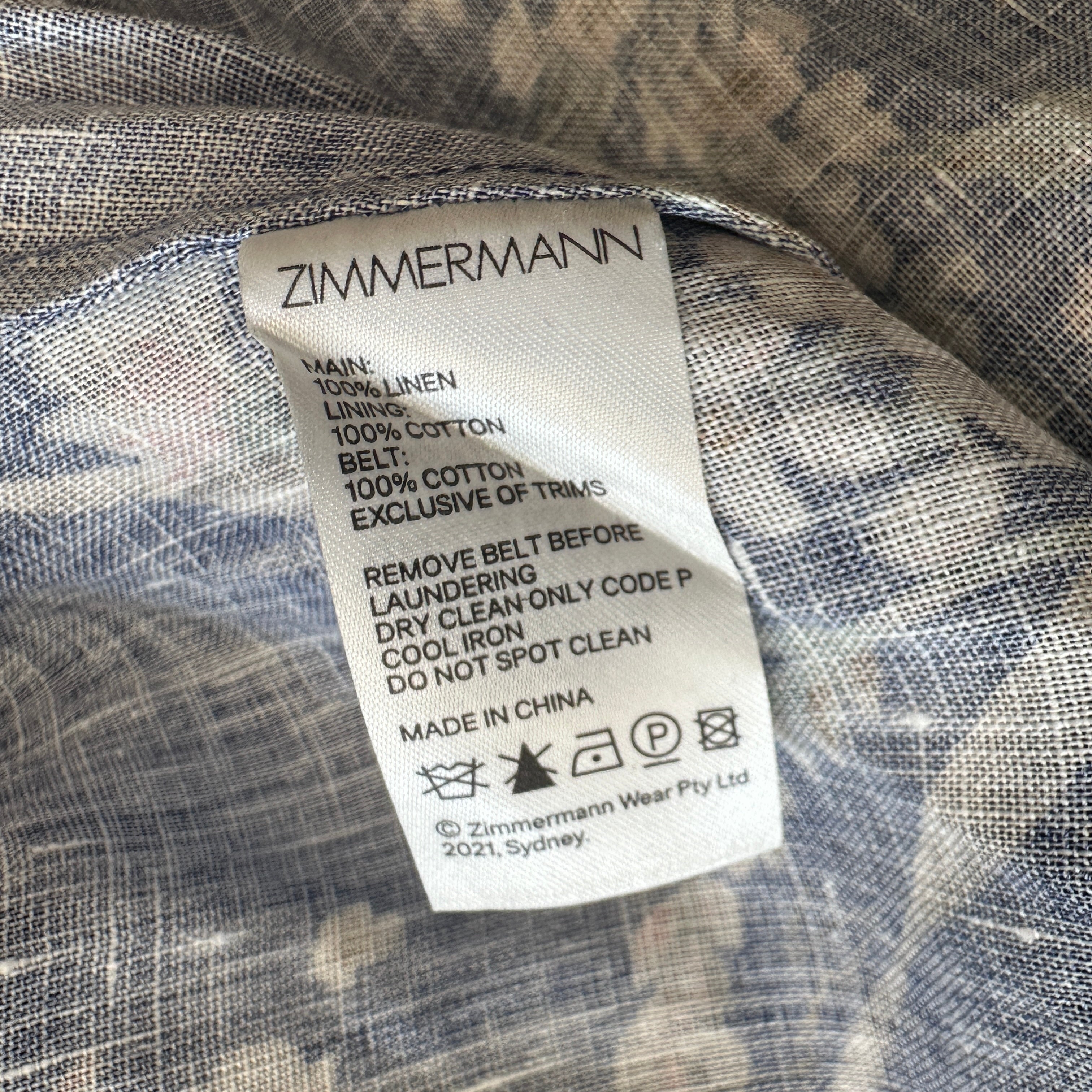 Zimmermann Floral Linen Maxi Dress in Blue & Pink (RRP £800) | Authentic & Preloved