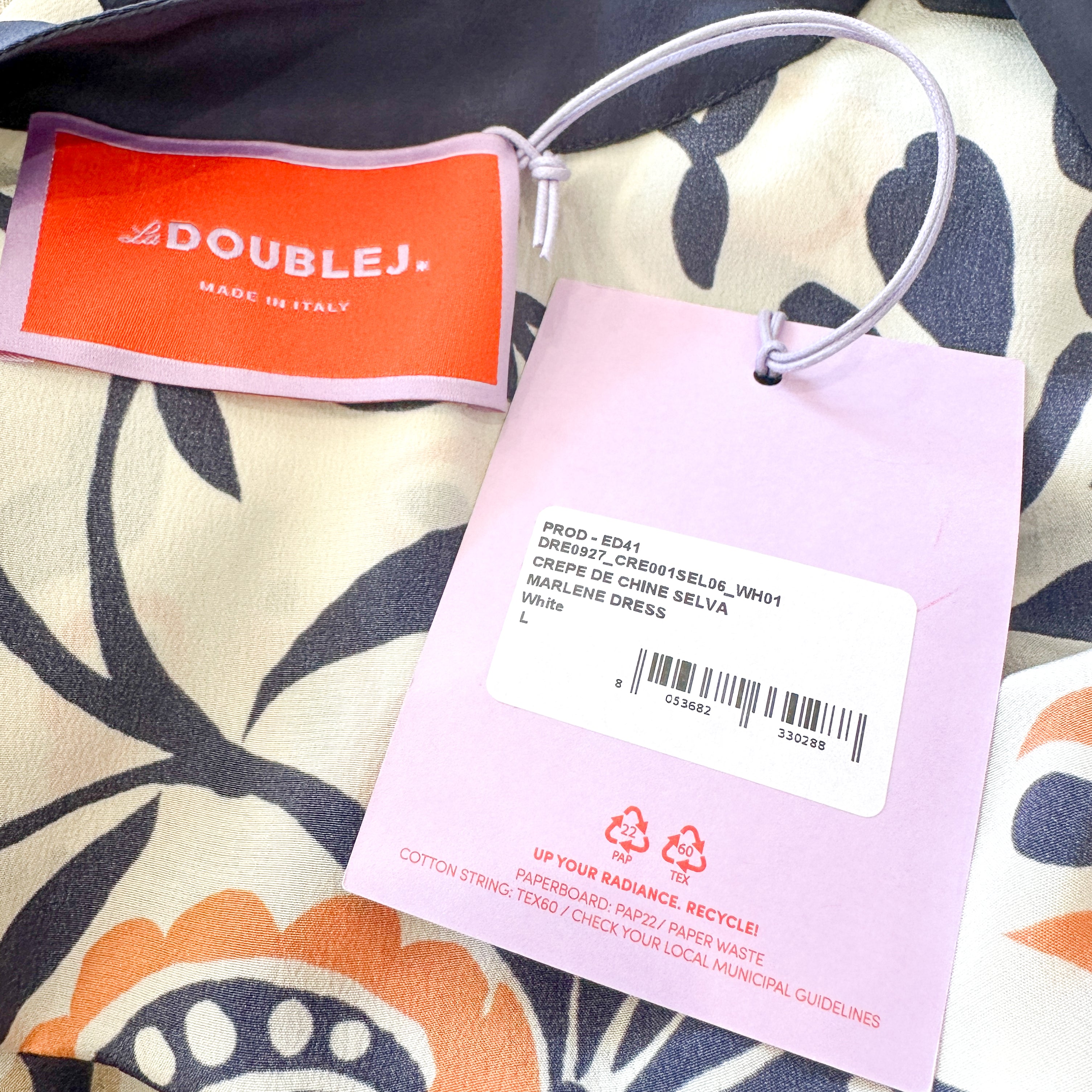 La DoubleJ Marlene Dress in Selva White (RRP £800) | Authentic Preloved