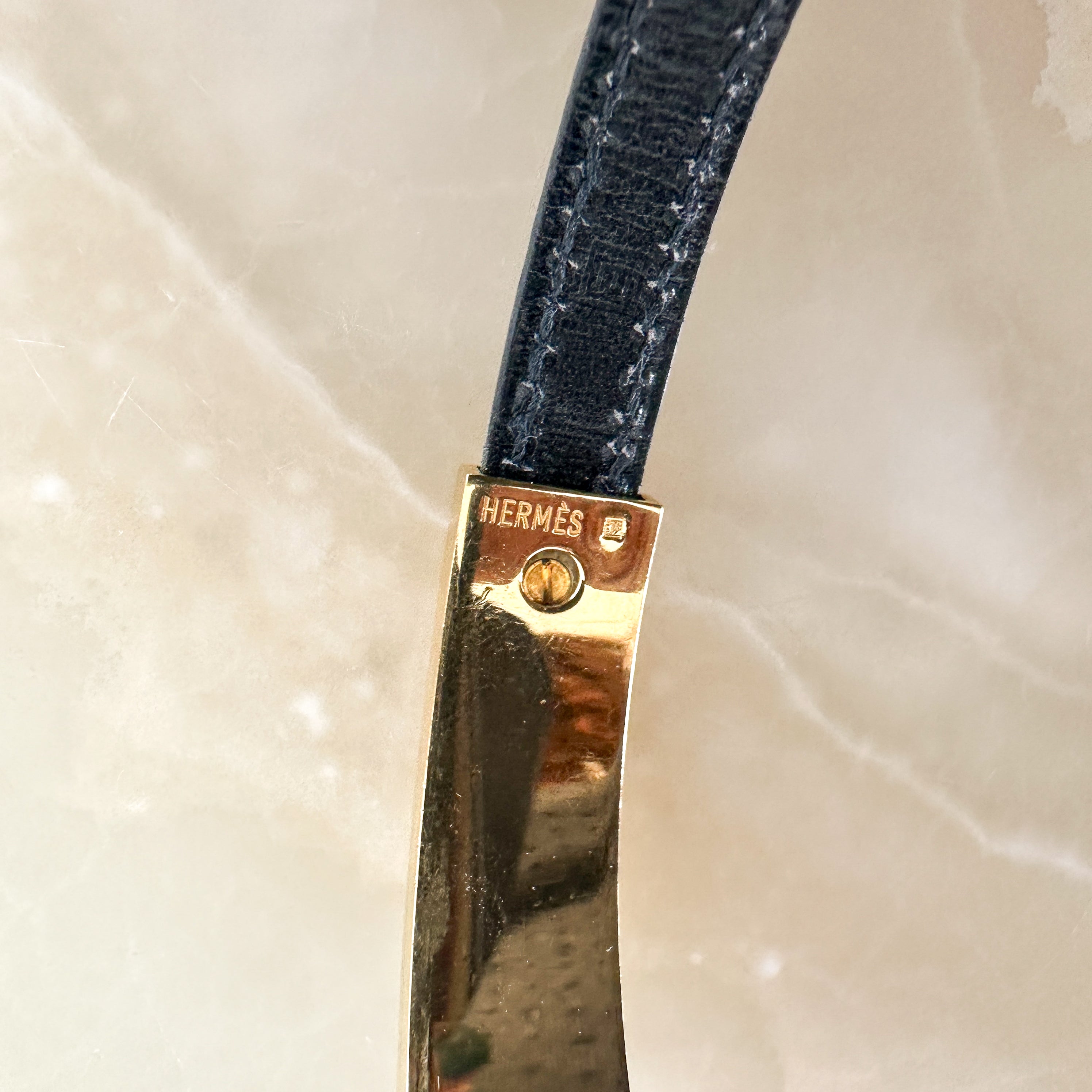 Hermès 2001 Coulis Bracelet in Black Leather with Gold-Tone Hardware RRP £500 | Authentic Preloved