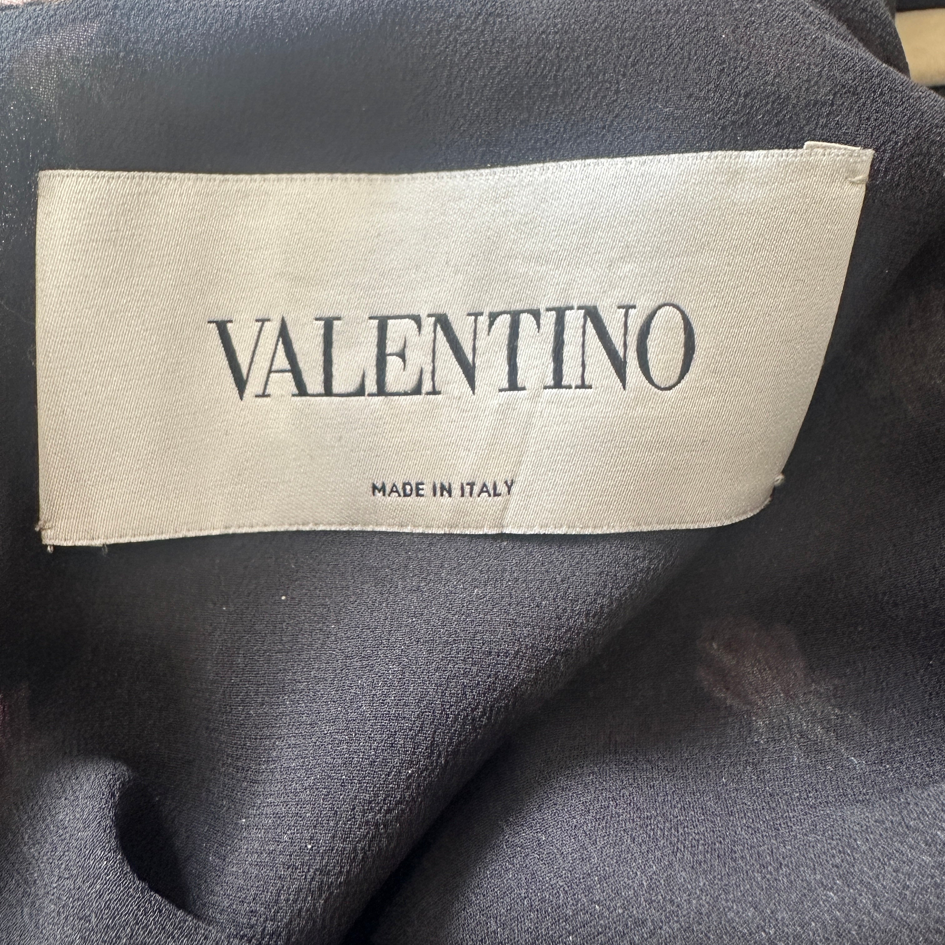 Valentino Garavani Black Rose Print Silk Bow-Neck Dress (RRP £2200) | Authentic Preloved