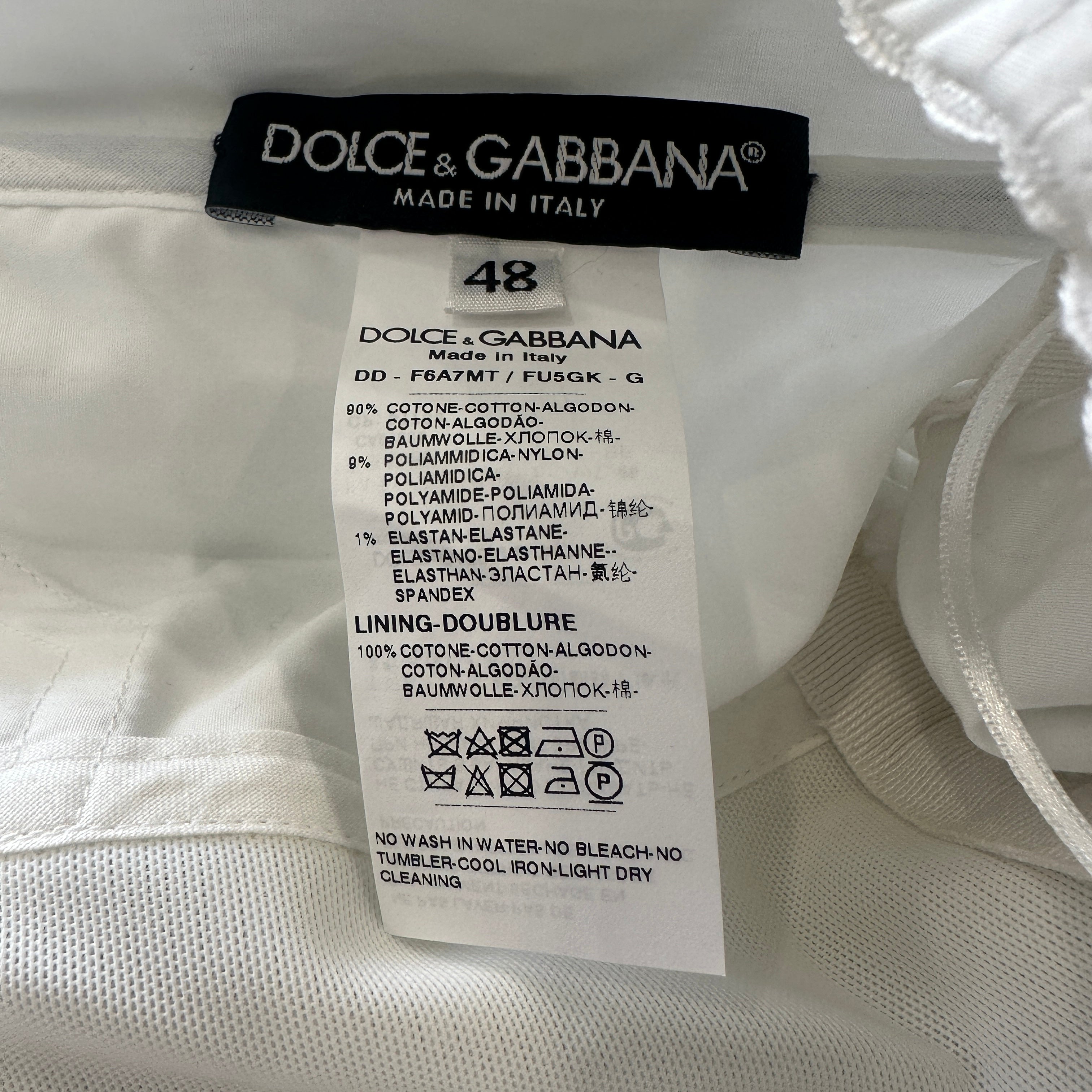 Dolce & Gabbana White Cotton Ruffle Mini Dress (RRP £2000) | Authentic Preloved
