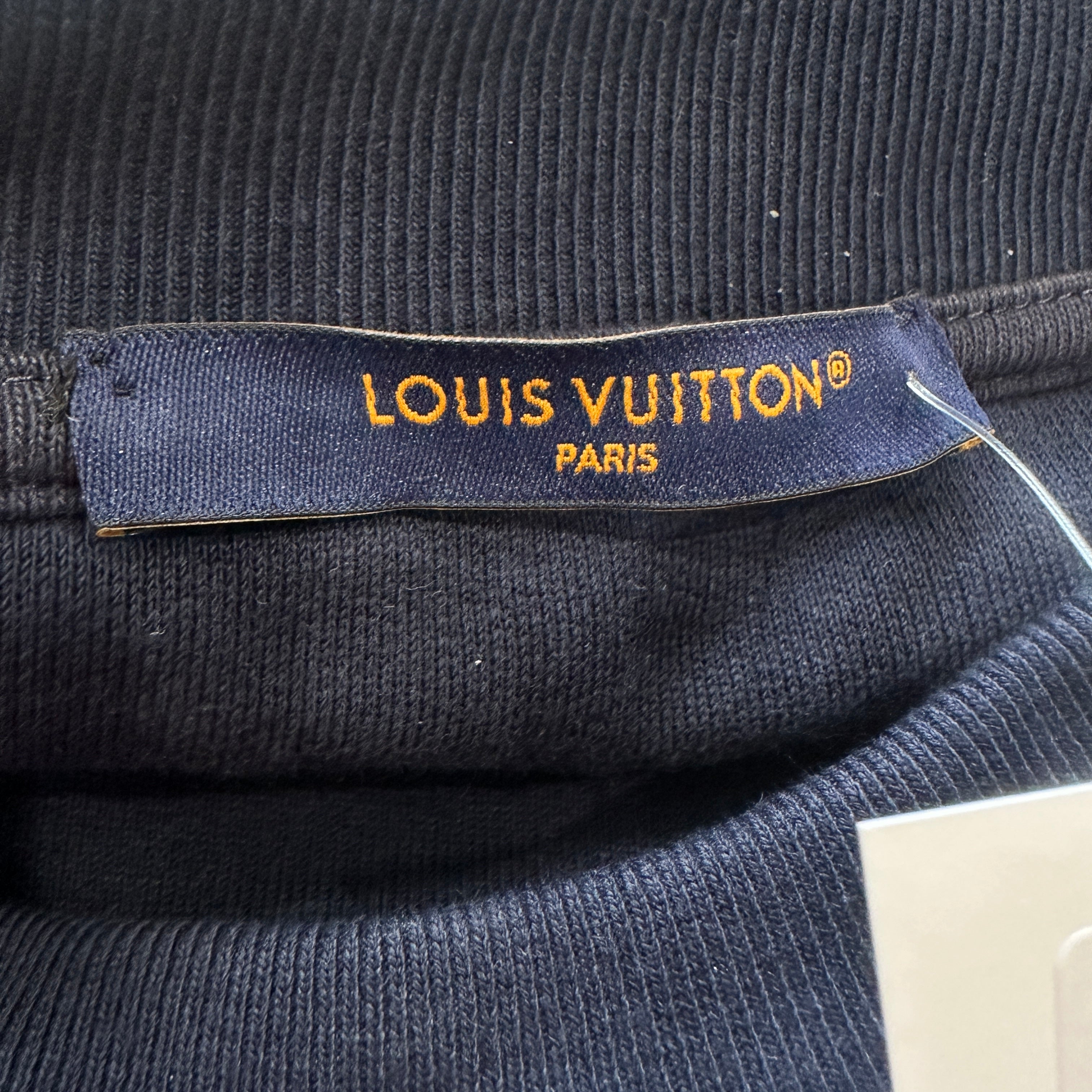 NEW Louis Vuitton LV Ribbon Embroidered Crewneck in Navy (RRP £1100) | Authentic Preloved