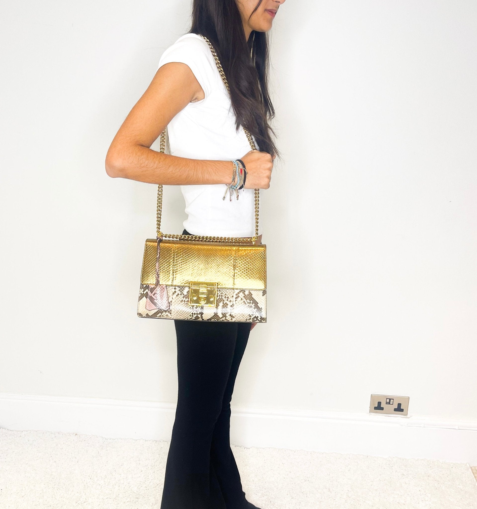 GUCCI Python gold padlock handbag RRP £1950 | Authentic Preloved - Reloved Again